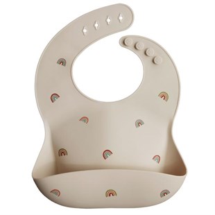 Mushie Silicone Bib Rainbow - Mushie Silikon Önlük Gökkuşağı