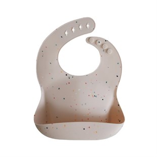 Mushie Silicone Bib Vanilla Confetti - Mushie Silikon Önlük Vanilya Konfeti