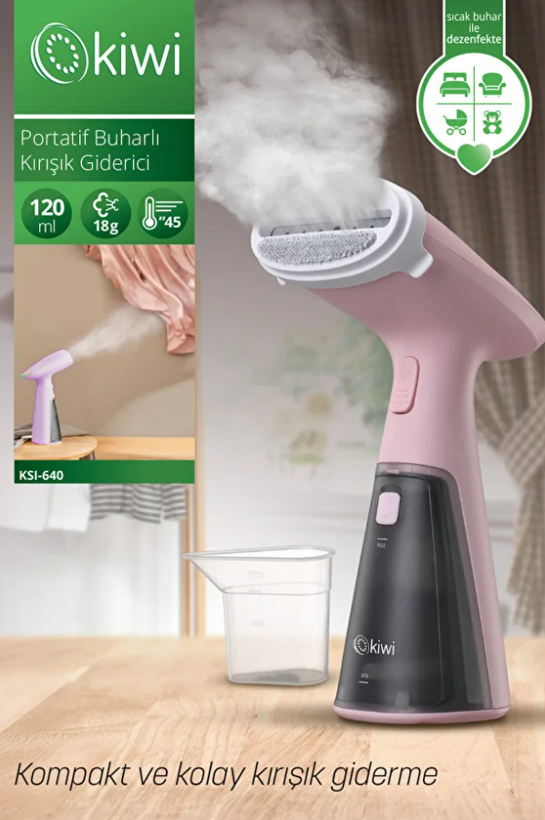 Kiwi KSI-640 Buharlı Kırışık Giderici Pembe