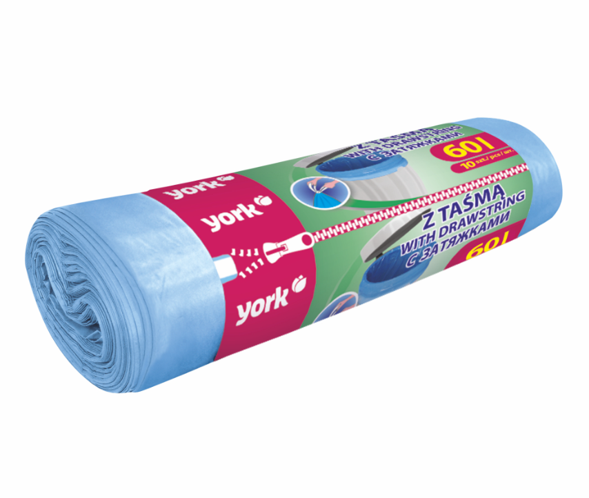 York Büzgülü Çöp Torbası 60 L 10 Adet 090620