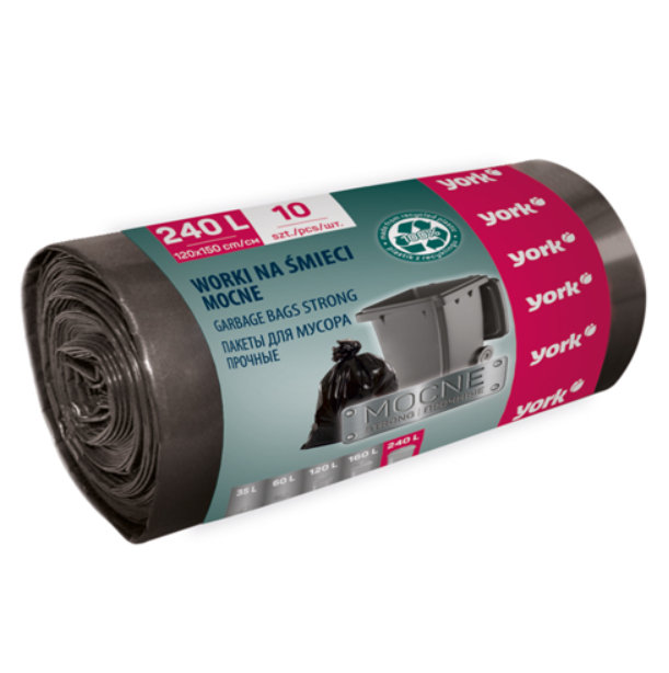 York Strong Kalın Çöp Torbası 240 L 10 Adet  090550