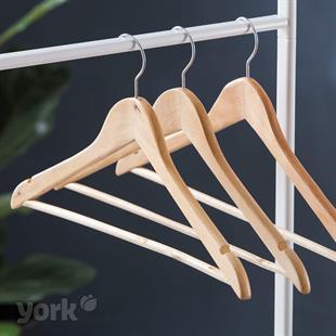 York Ahşap Elbise Askısı 3 Adet 067510