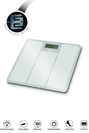 Aprilla ABS-1033 Dijital Banyo Baskülü Gri