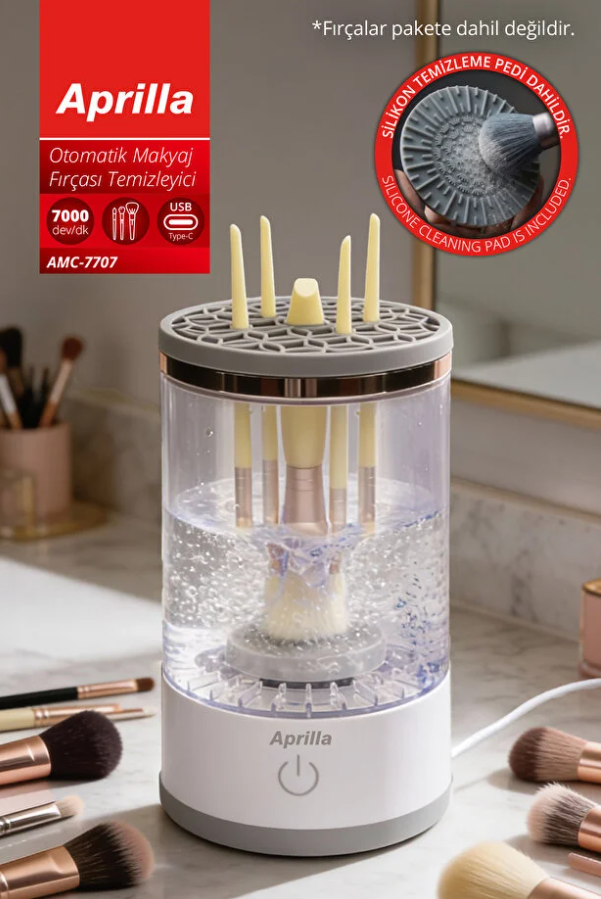 Aprilla AMC-7707 Otomatik Makyaj Fırçası Temizleyici
