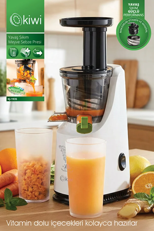 Kiwi KJ-1935 Slow Juicer - Yavaş Meyve Sıkacağı