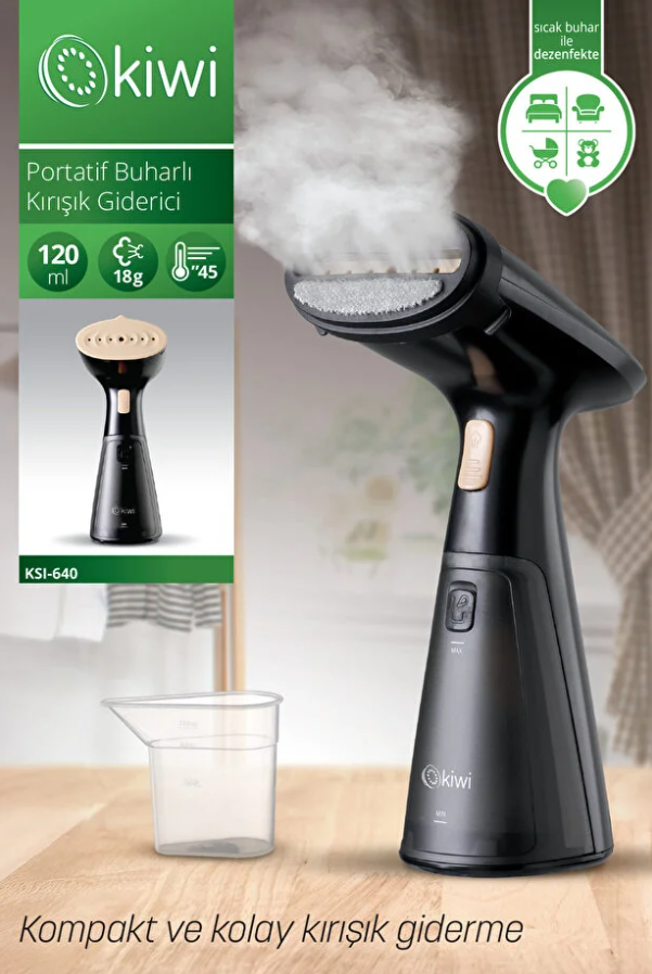Kiwi KSI-640 Buharlı Kırışık Giderici Siyah