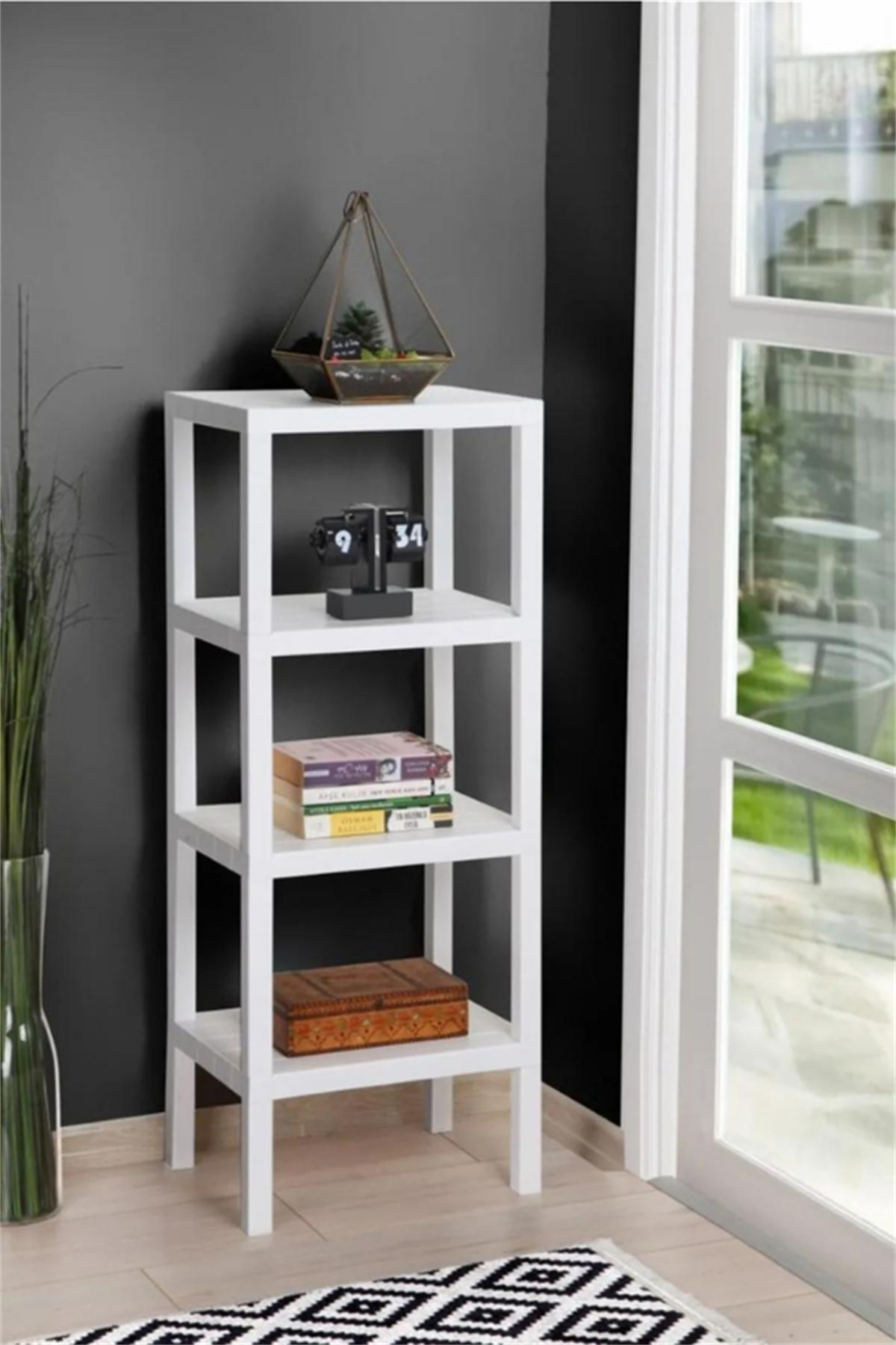 Minihome 4 Katlı Çok Amaçlı Raf Beyaz