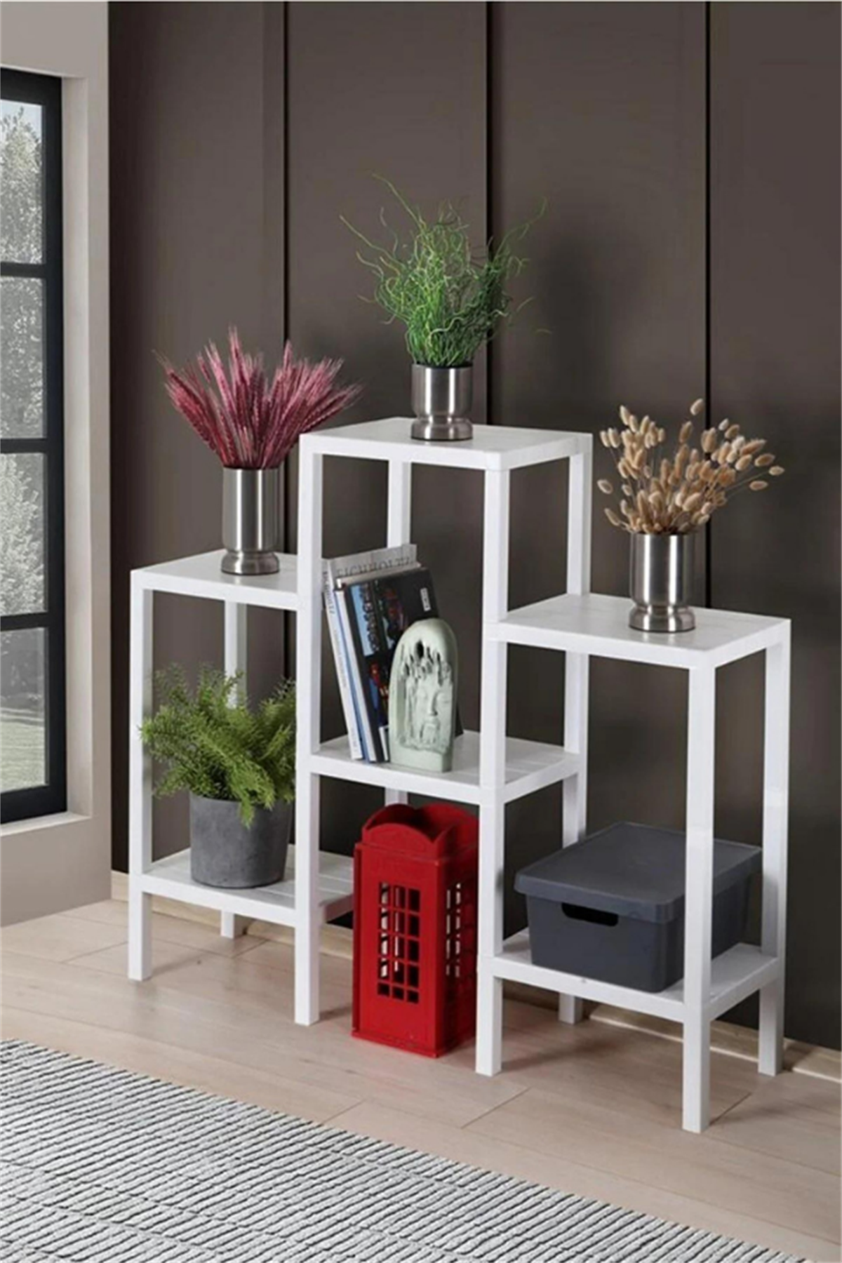 Minihome 6 Bölmeli Dekoratif Raf Beyaz