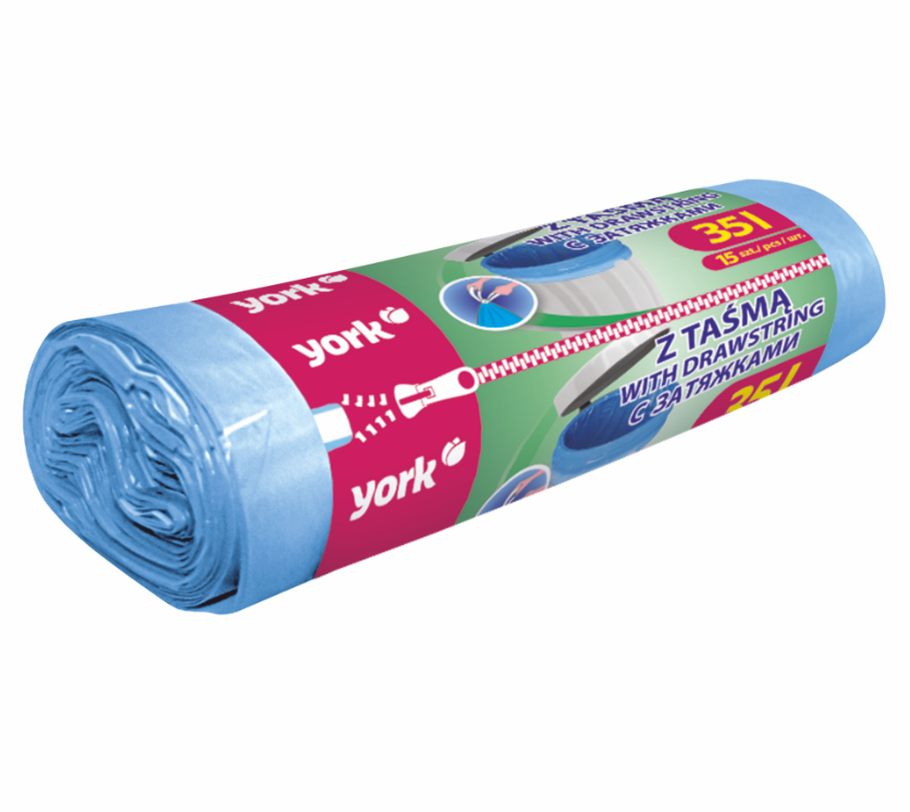 York Büzgülü Çöp Torbası 35 L 15 Adet 090610