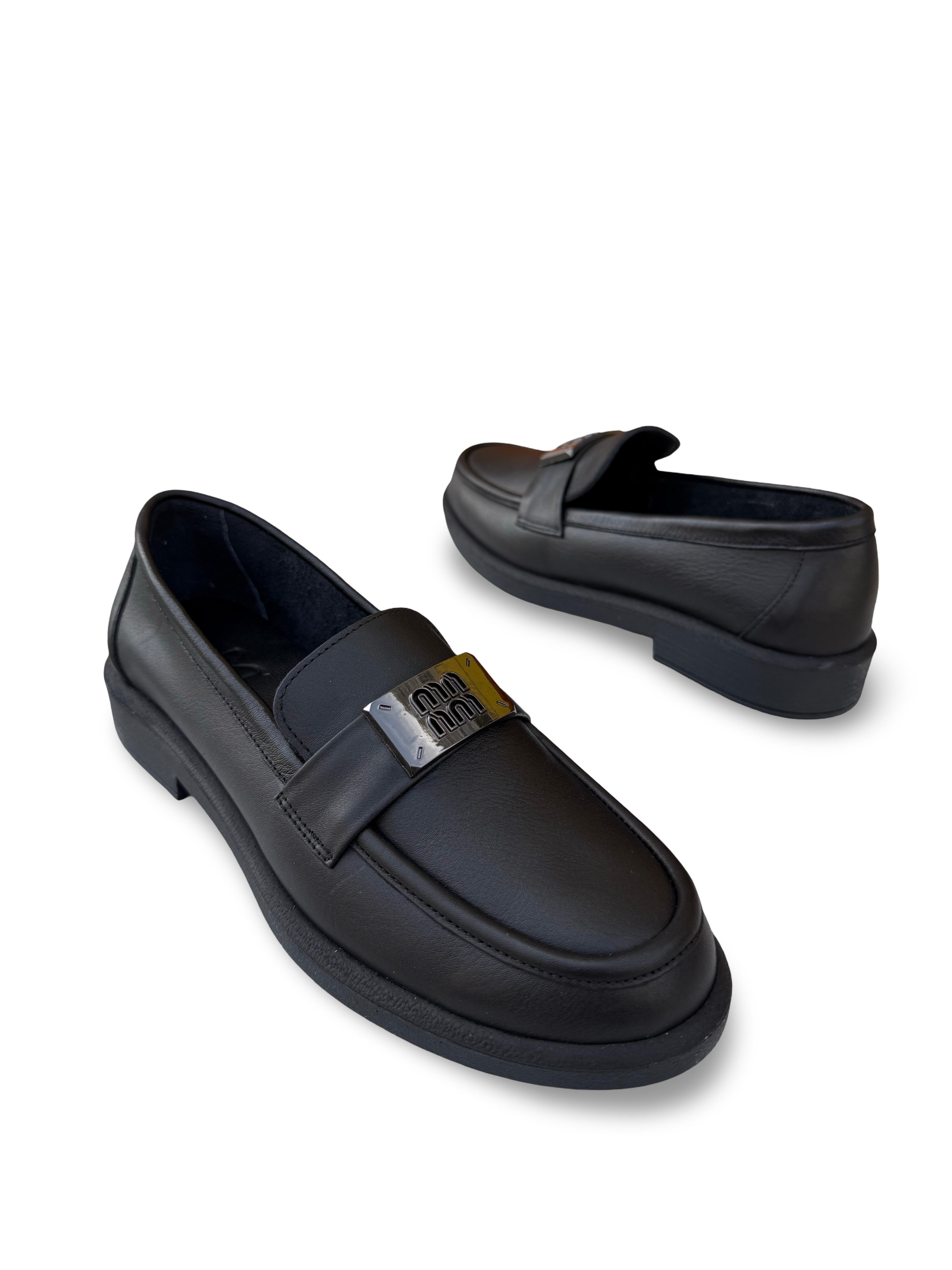 Bty04528 Hakiki Deri Kadın Loafer & Babet Siyah