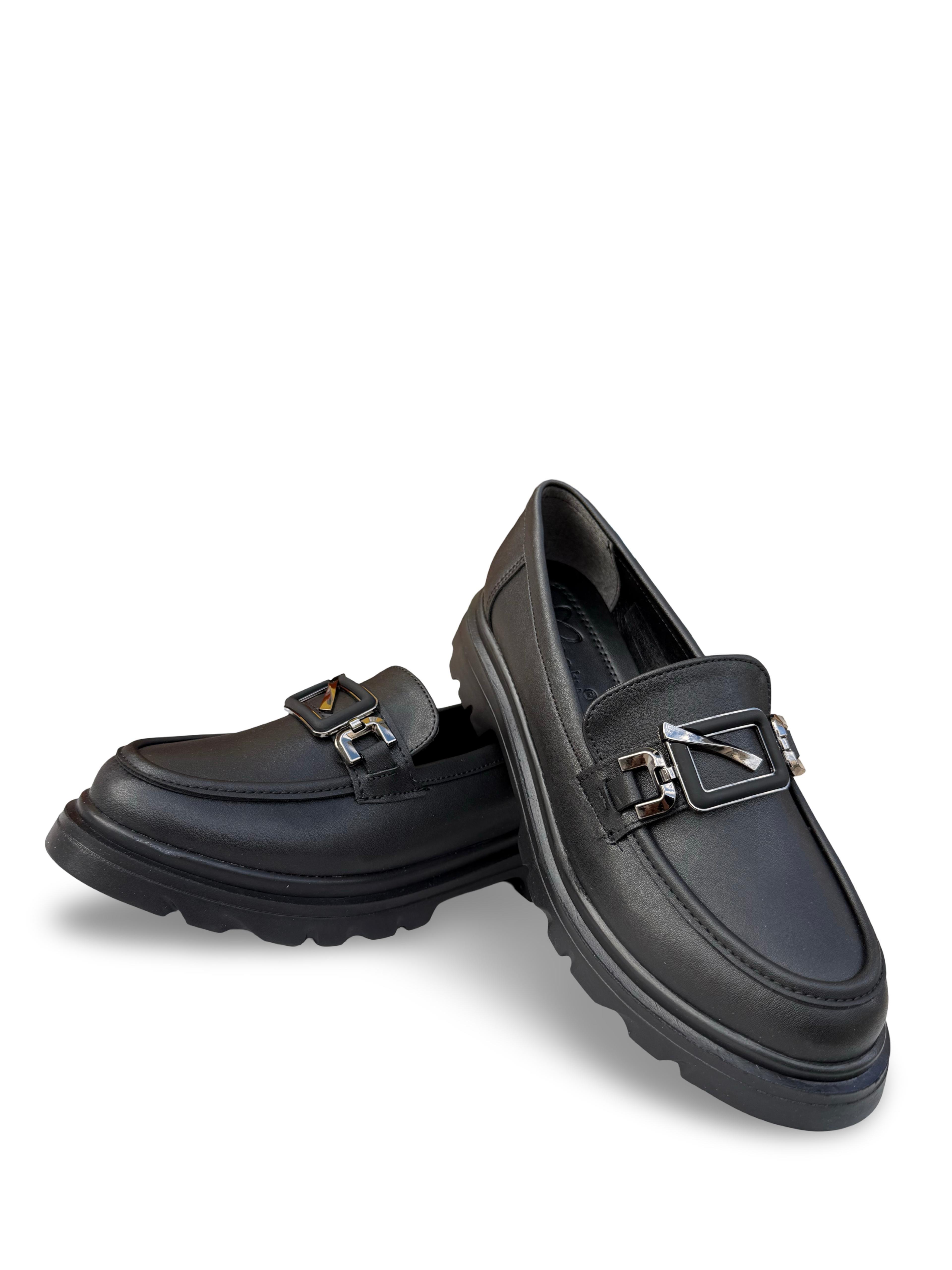 Bty186819 Hakiki Deri Kadın Loafer Siyah