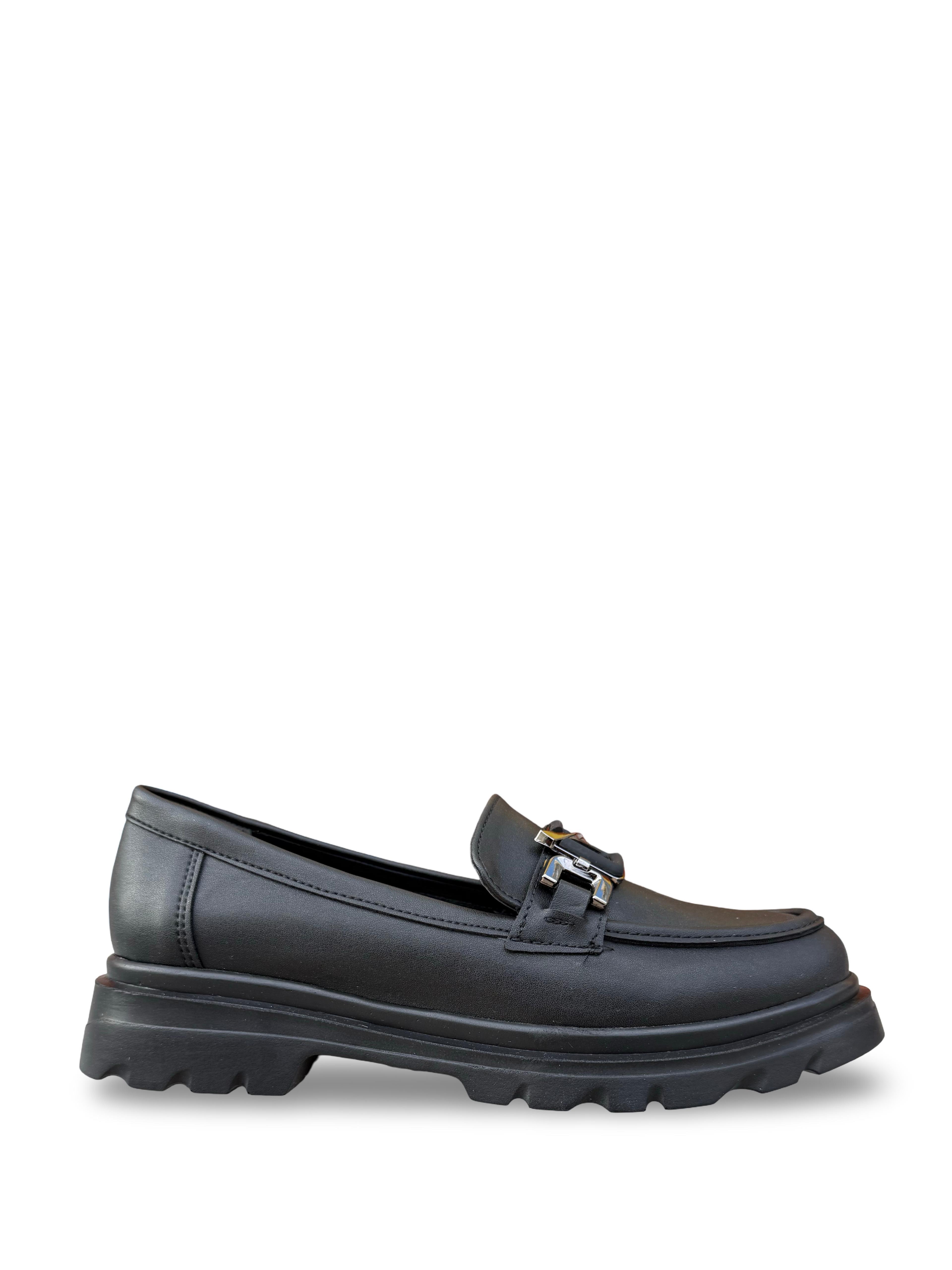 Bty186819 Hakiki Deri Kadın Loafer Siyah
