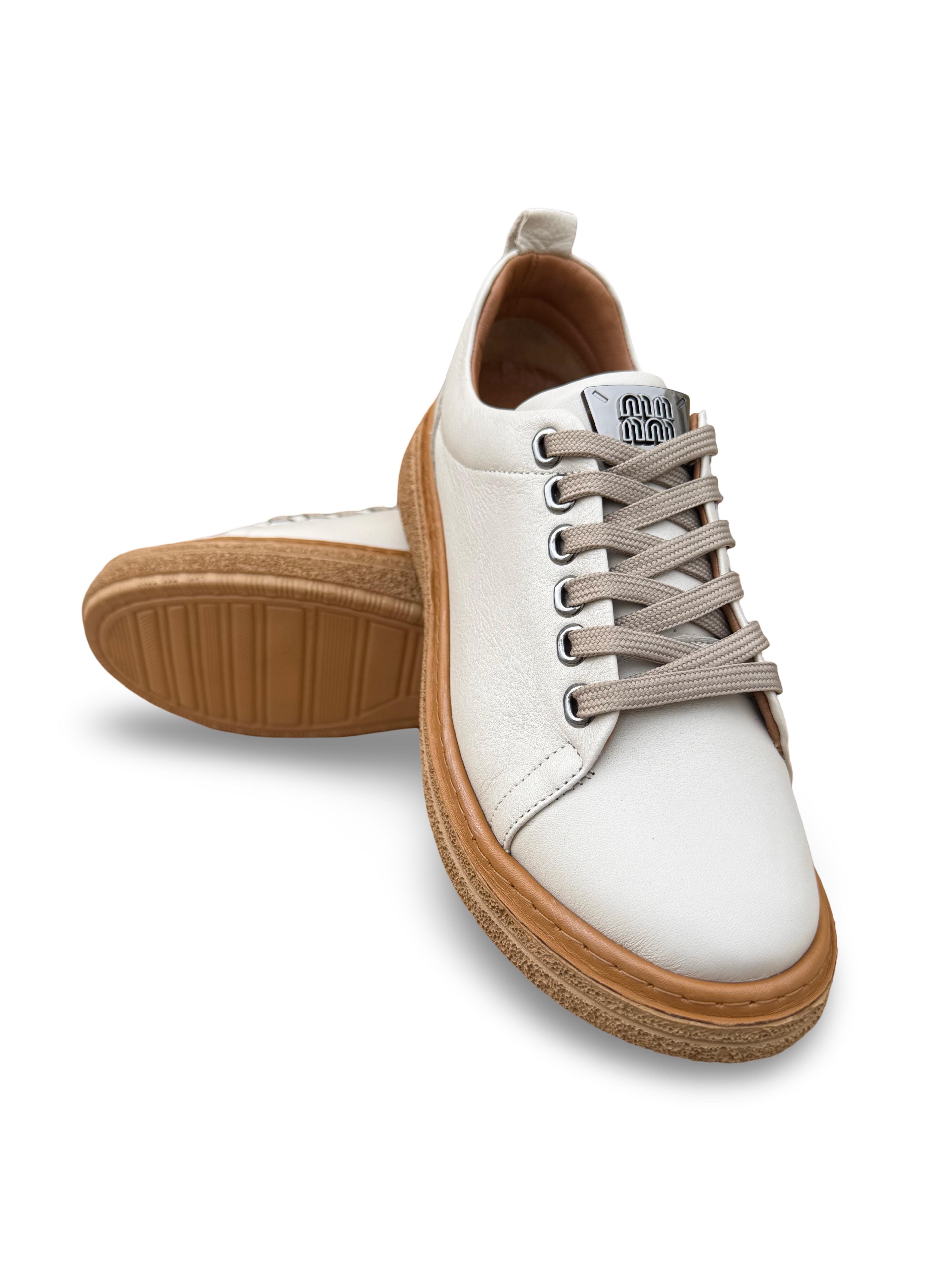 Bty2022685 Hakiki Deri Kadın Comfort Taban Casual Bej