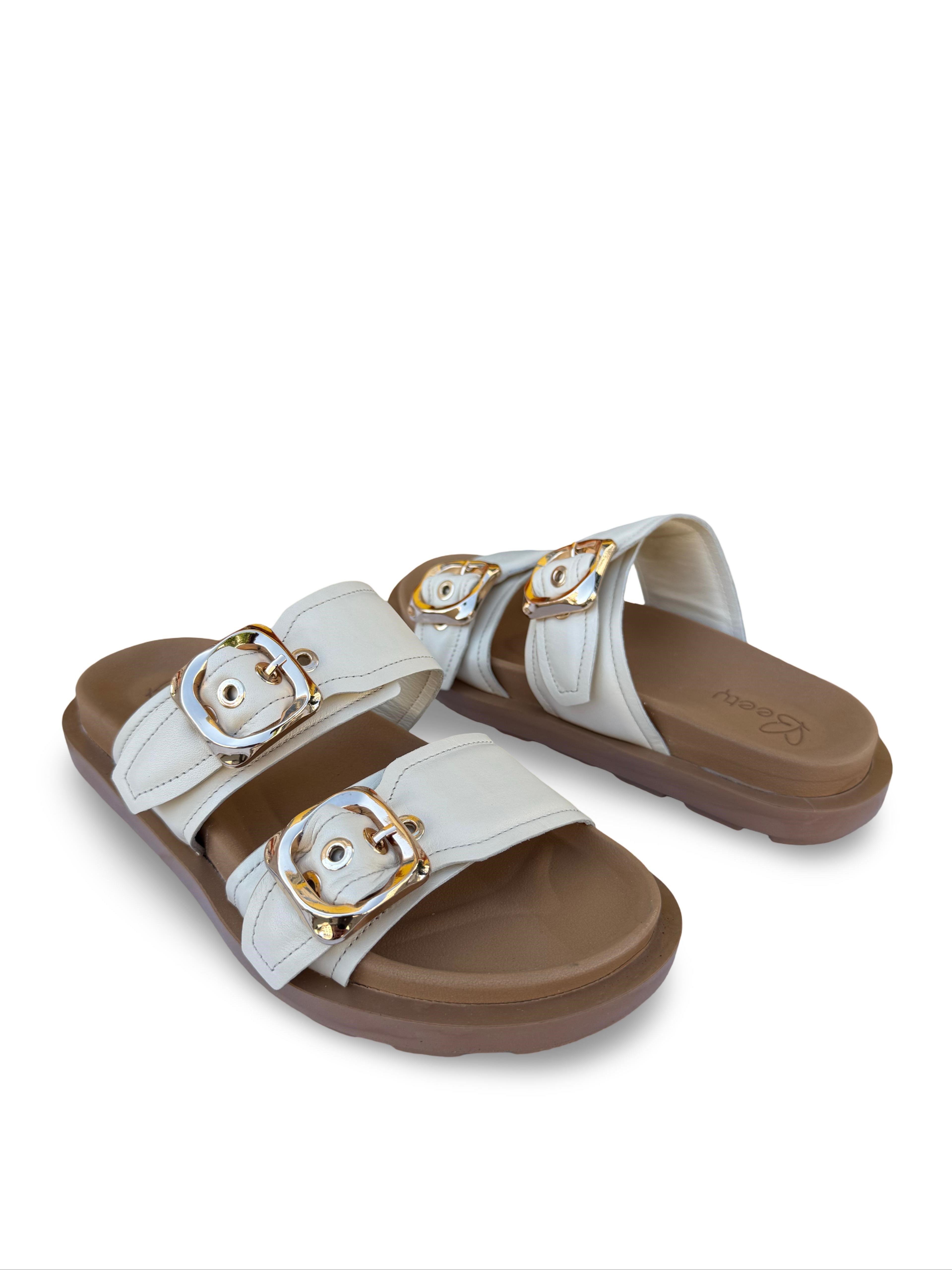 Bty226626 Hakiki Deri Comfort Taban Kadın Terlik Bej