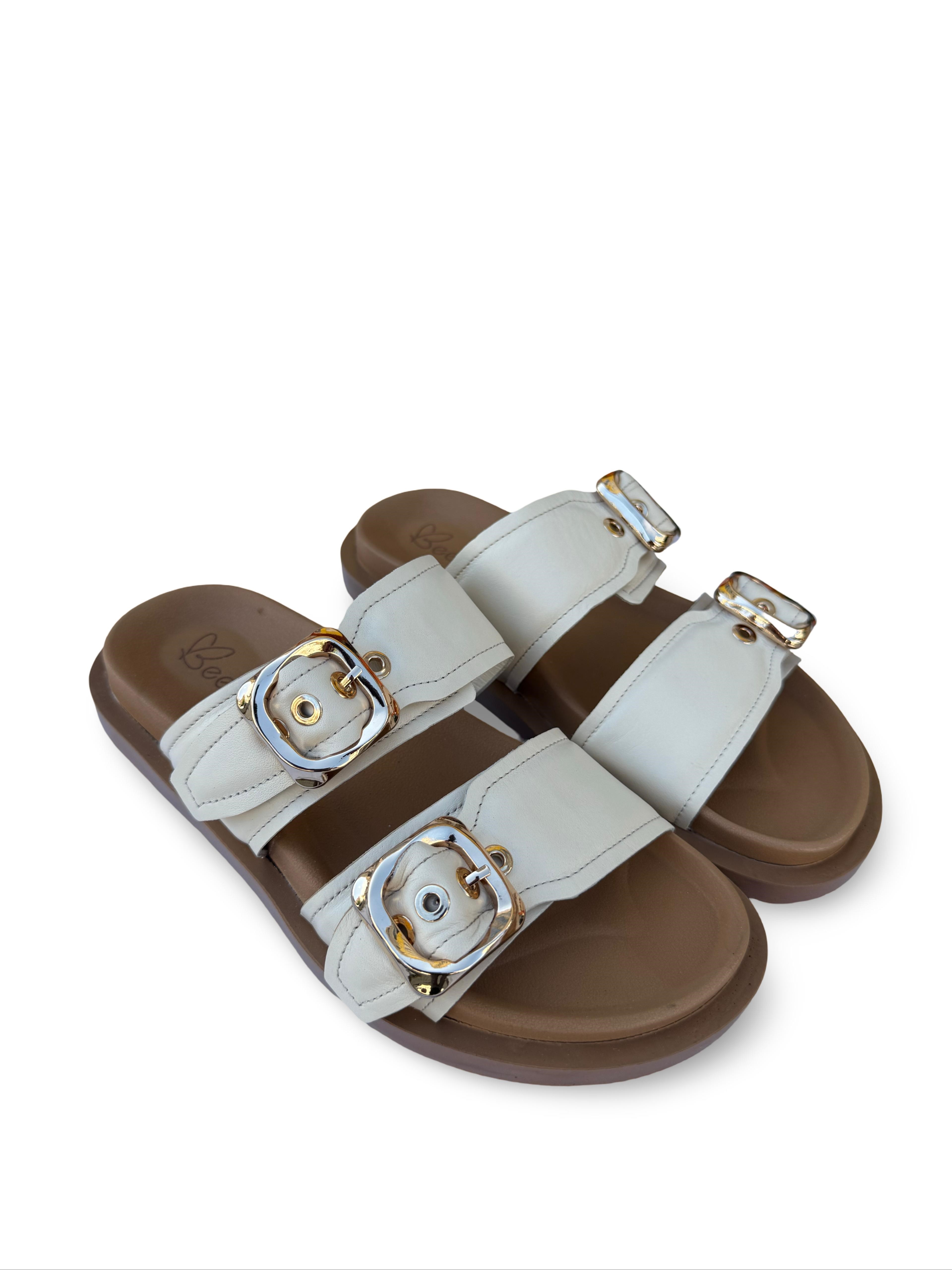 Bty226626 Hakiki Deri Comfort Taban Kadın Terlik Bej