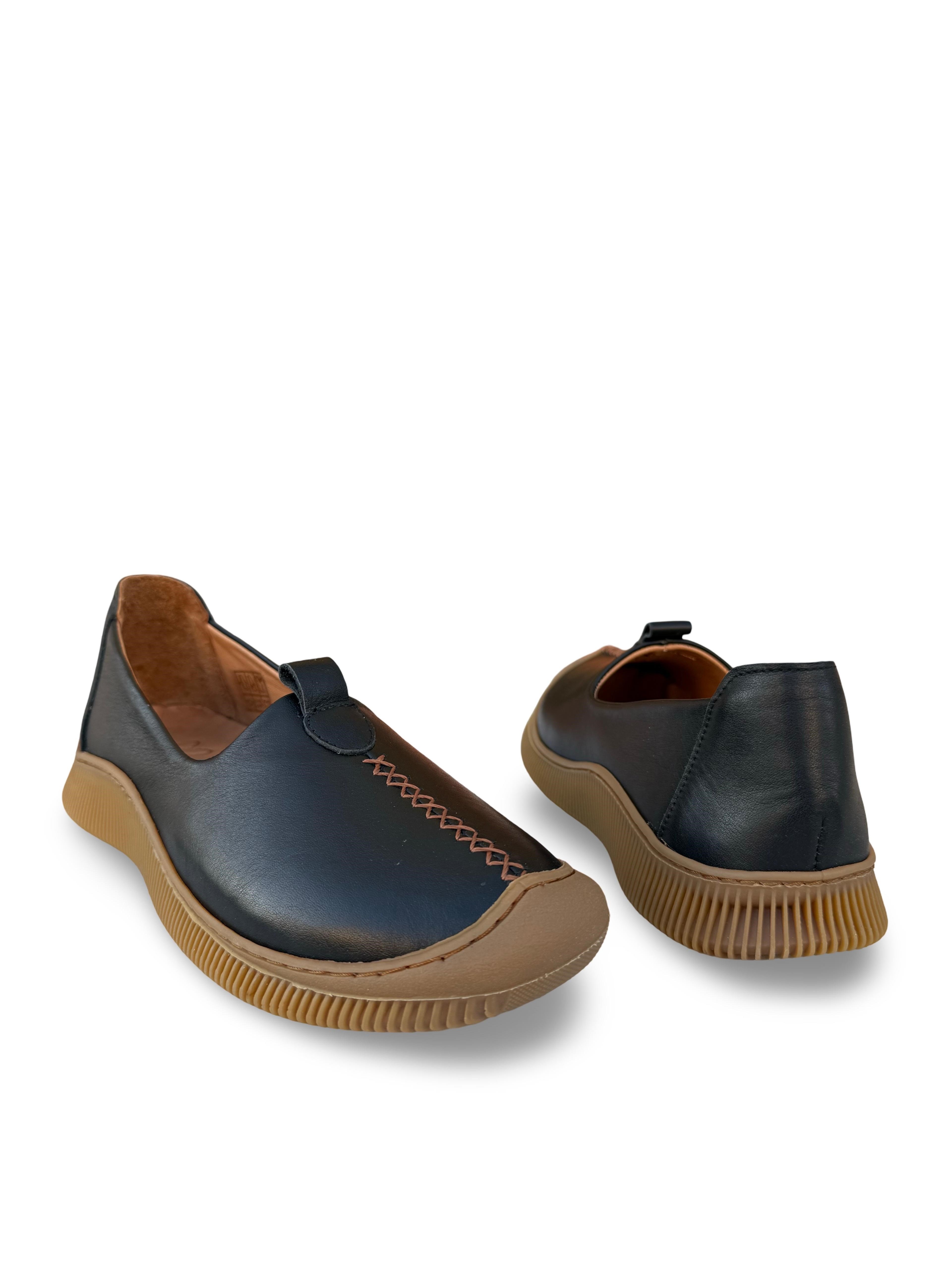 Bty260700 Hakiki Deri Comfort Taban Kadın Casual Ayakkabı Siyah