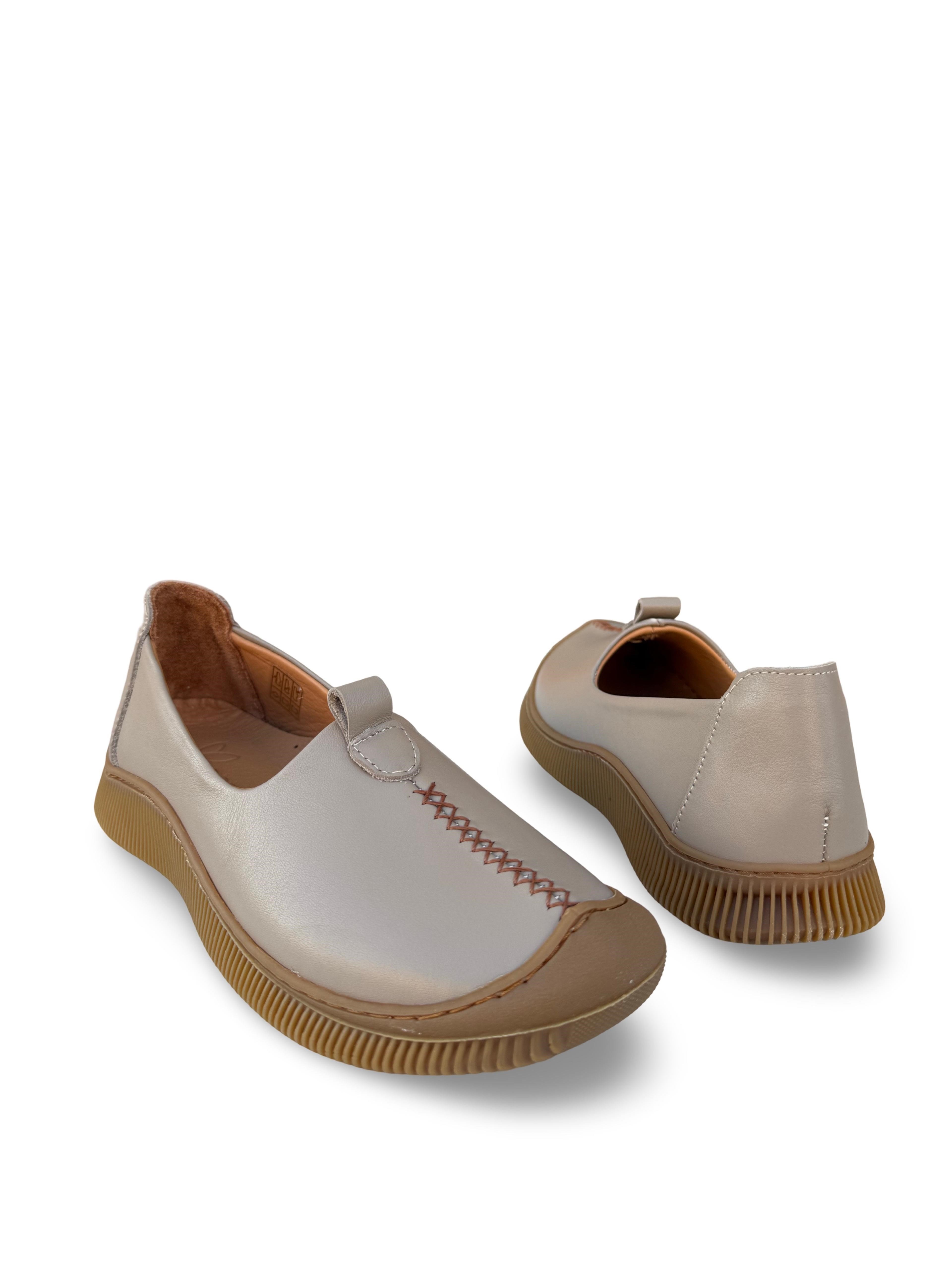 Bty260700 Hakiki Deri Comfort Taban Kadın Casual Ayakkabı Silver