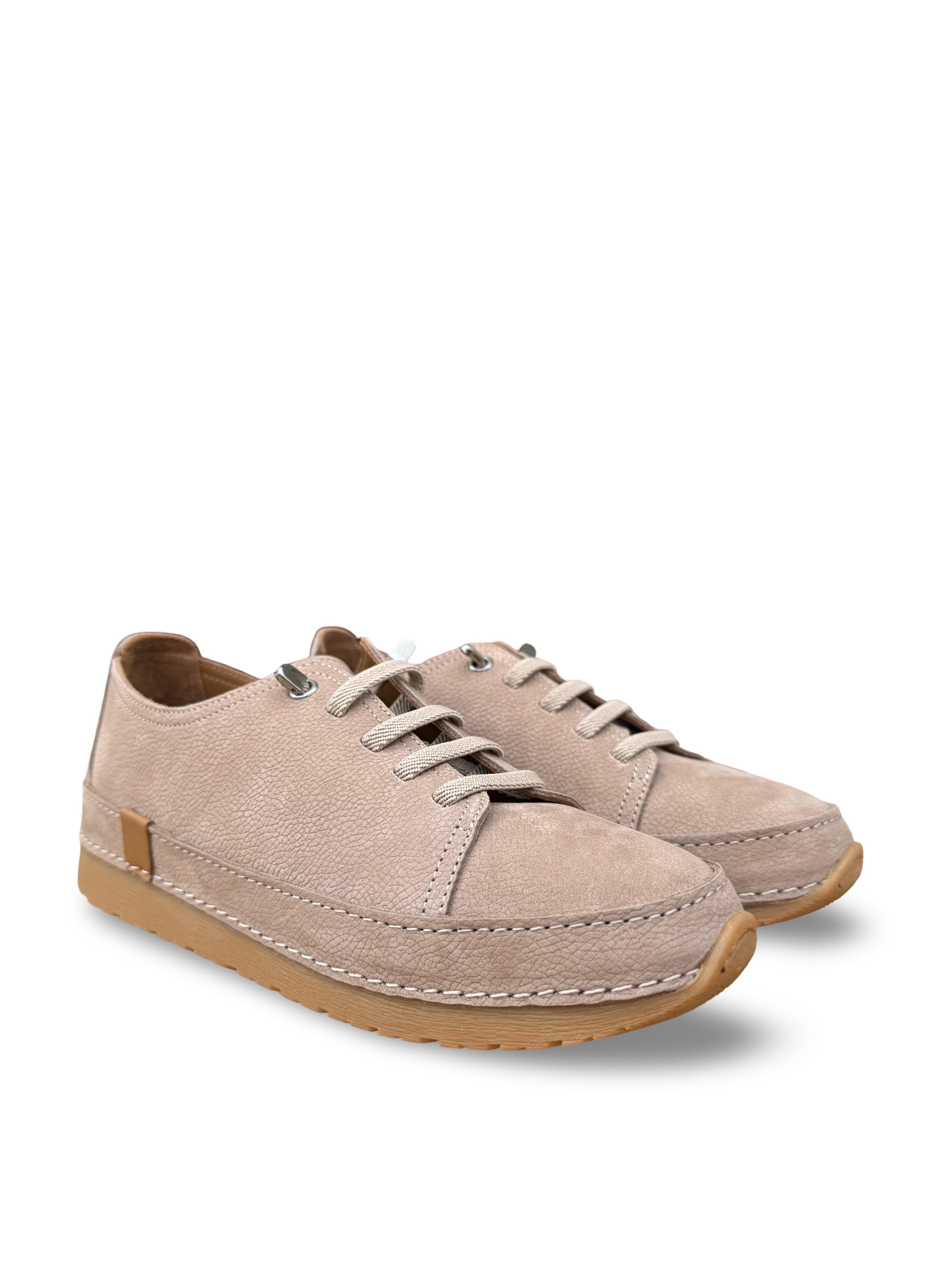 Bty262RC1 Hakiki Deri Kadın Comfort Taban Casual Ayakkabı Vizon Nubuk