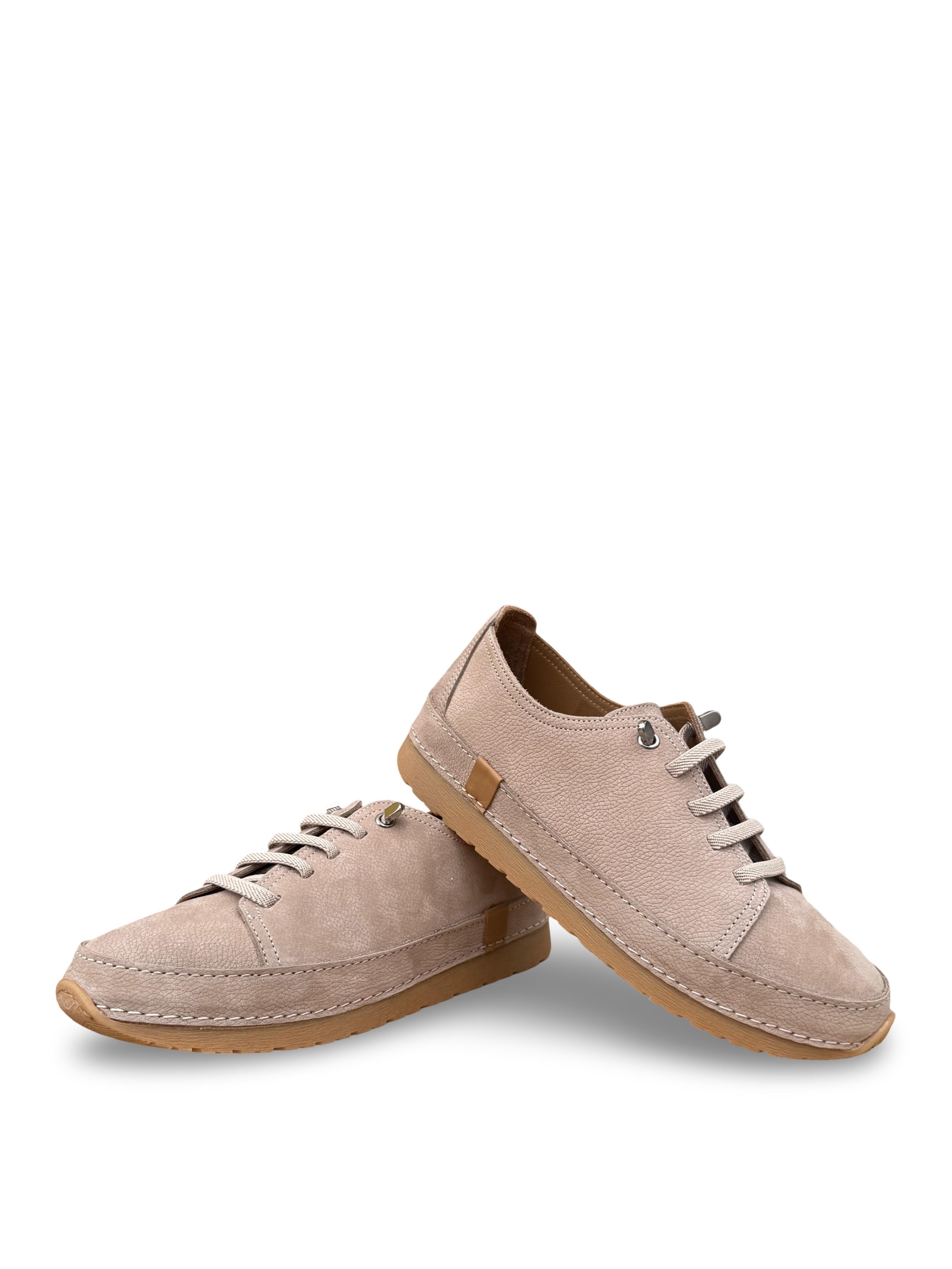 Bty262RC1 Hakiki Deri Kadın Comfort Taban Casual Ayakkabı Vizon Nubuk