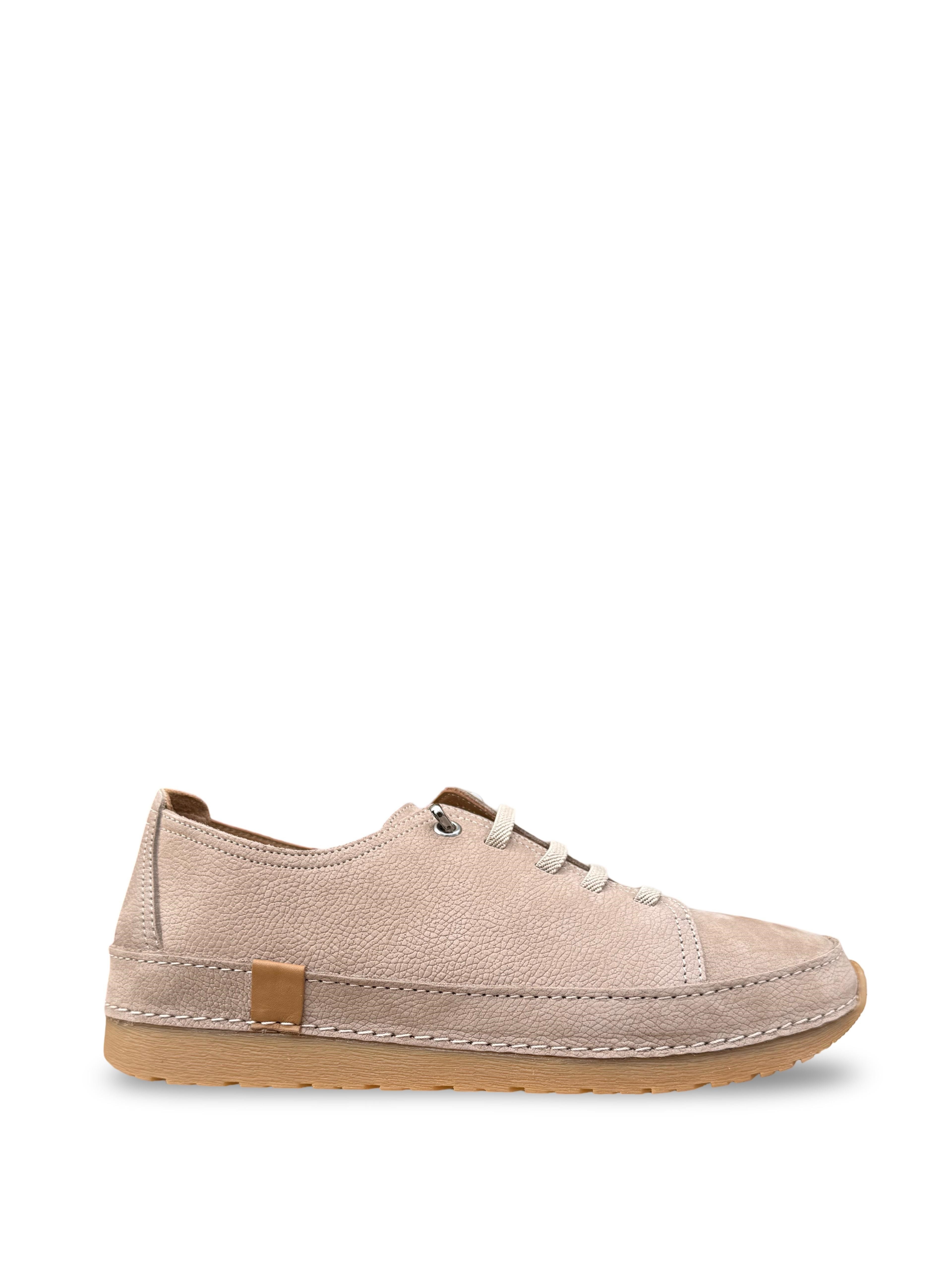 Bty262RC1 Hakiki Deri Kadın Comfort Taban Casual Ayakkabı Vizon Nubuk