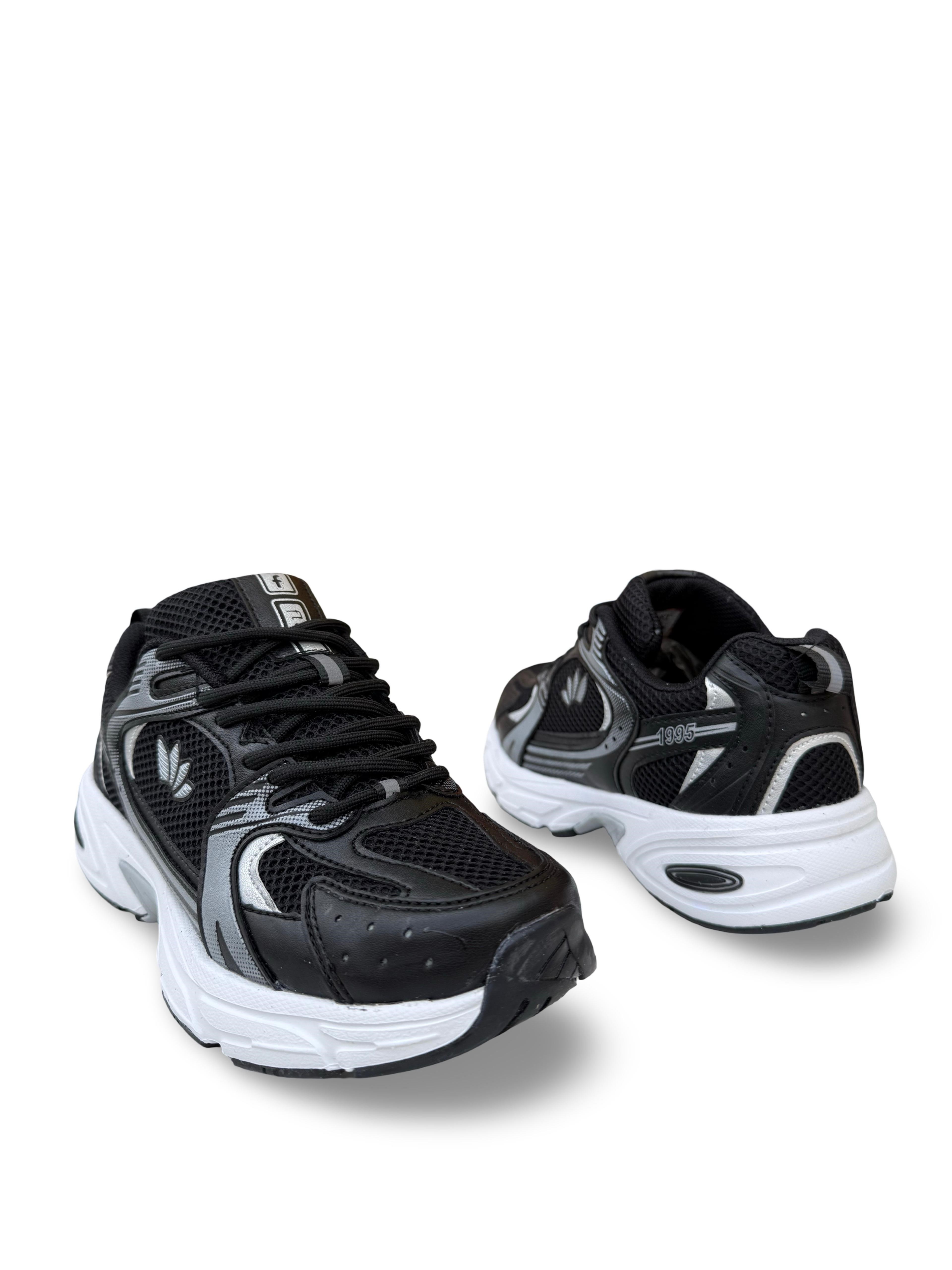 Conpax 397 Unisex Spor Ayakkabı Siyah Beyaz
