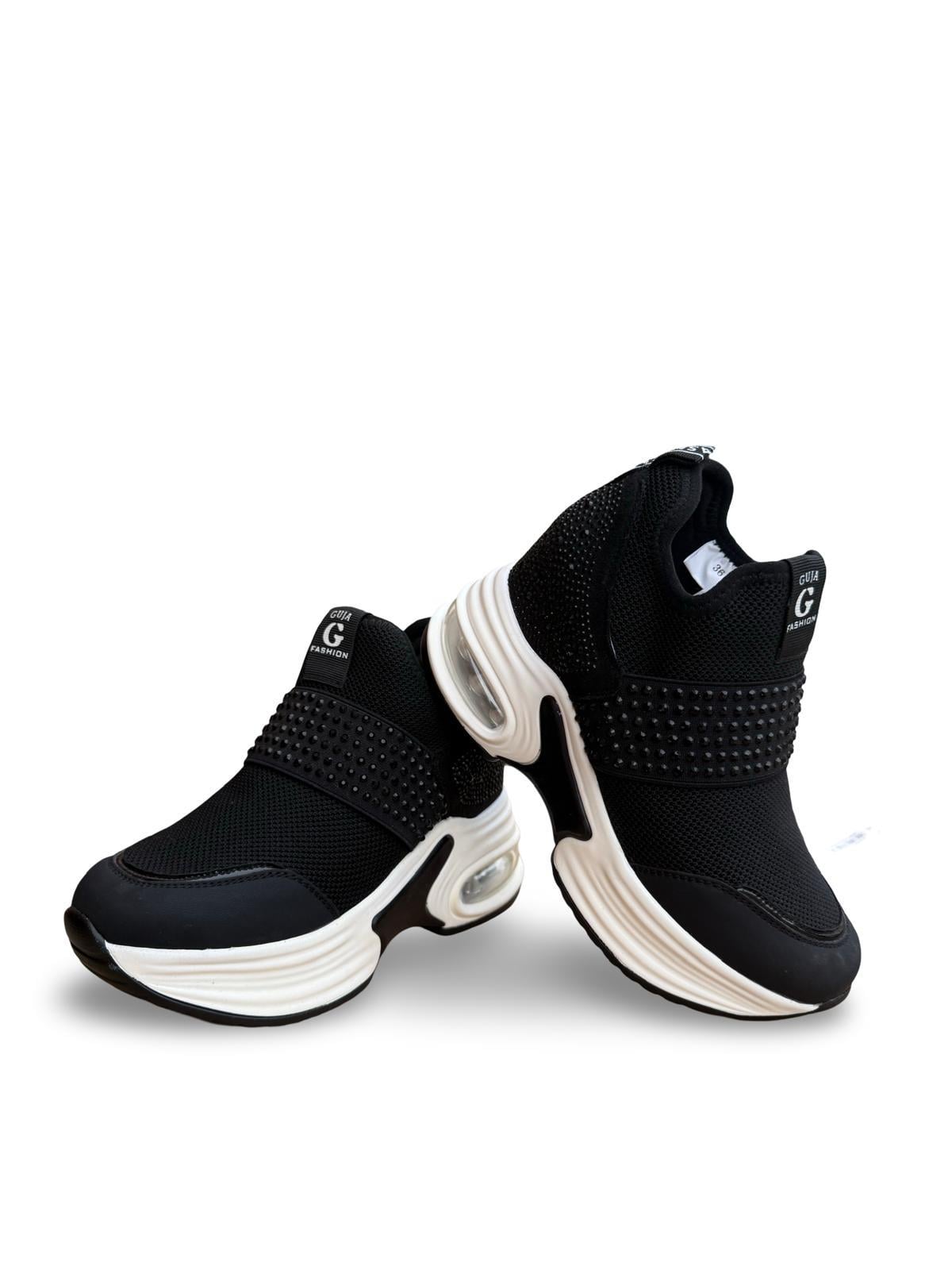 Guja 24K300-4 Streç Kumaş Air Taban Kadın Sneaker Siyah