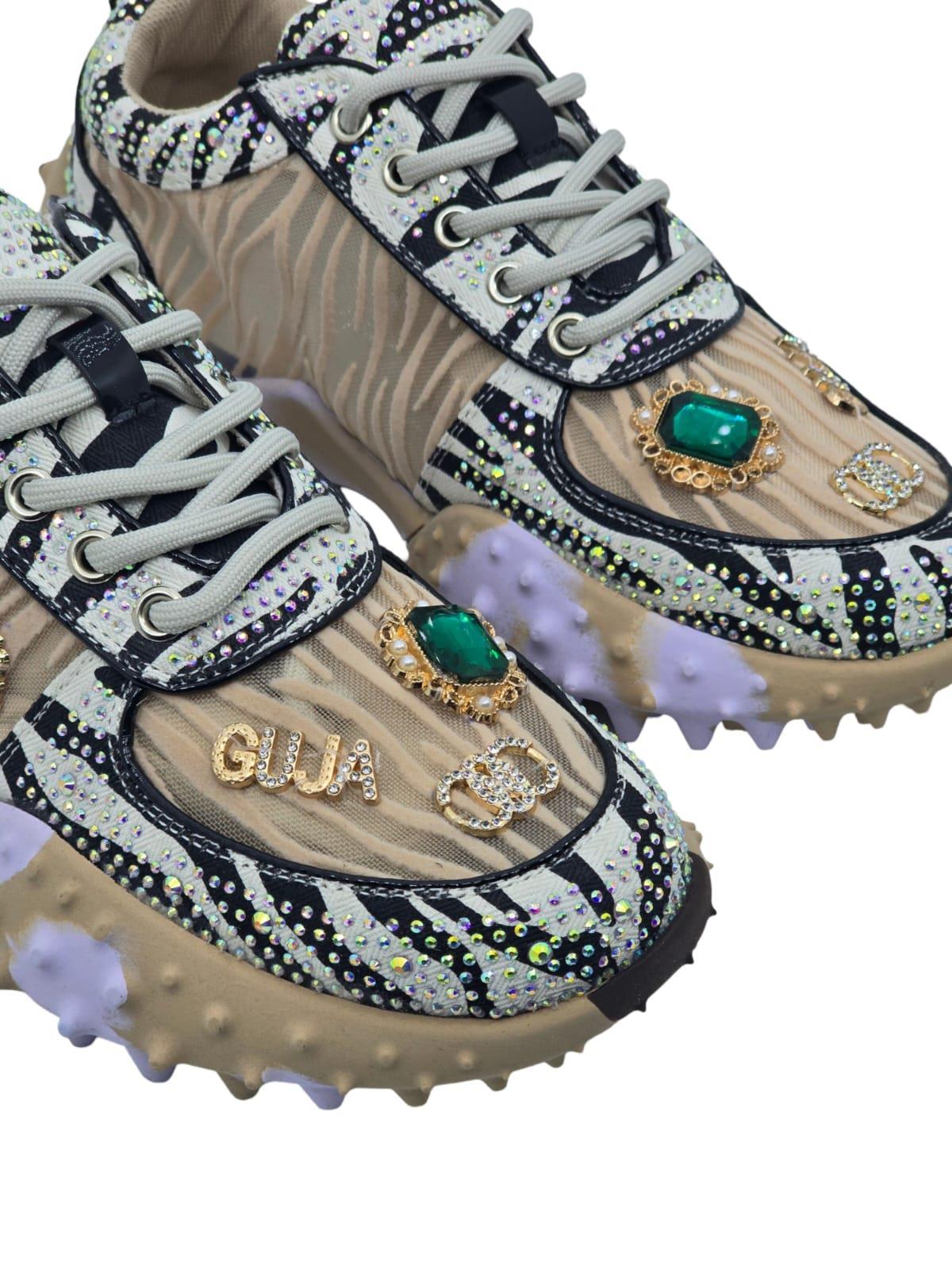 Guja 25Y338  Kadın Sneaker Aır Taban Taş Detaylı Bej