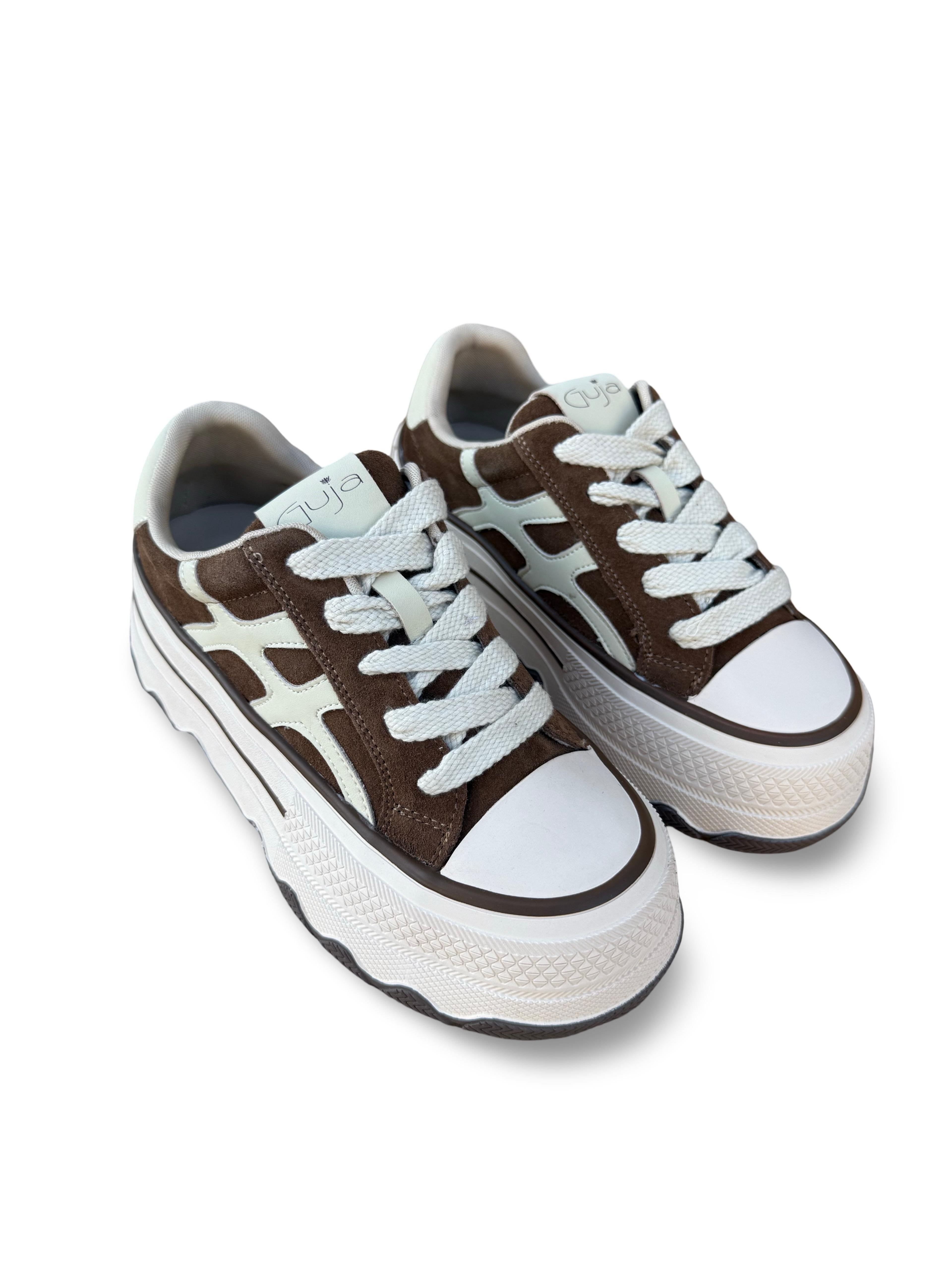 Guja 26K366 Hakiki Deri Kadın Sneaker Spor Camel