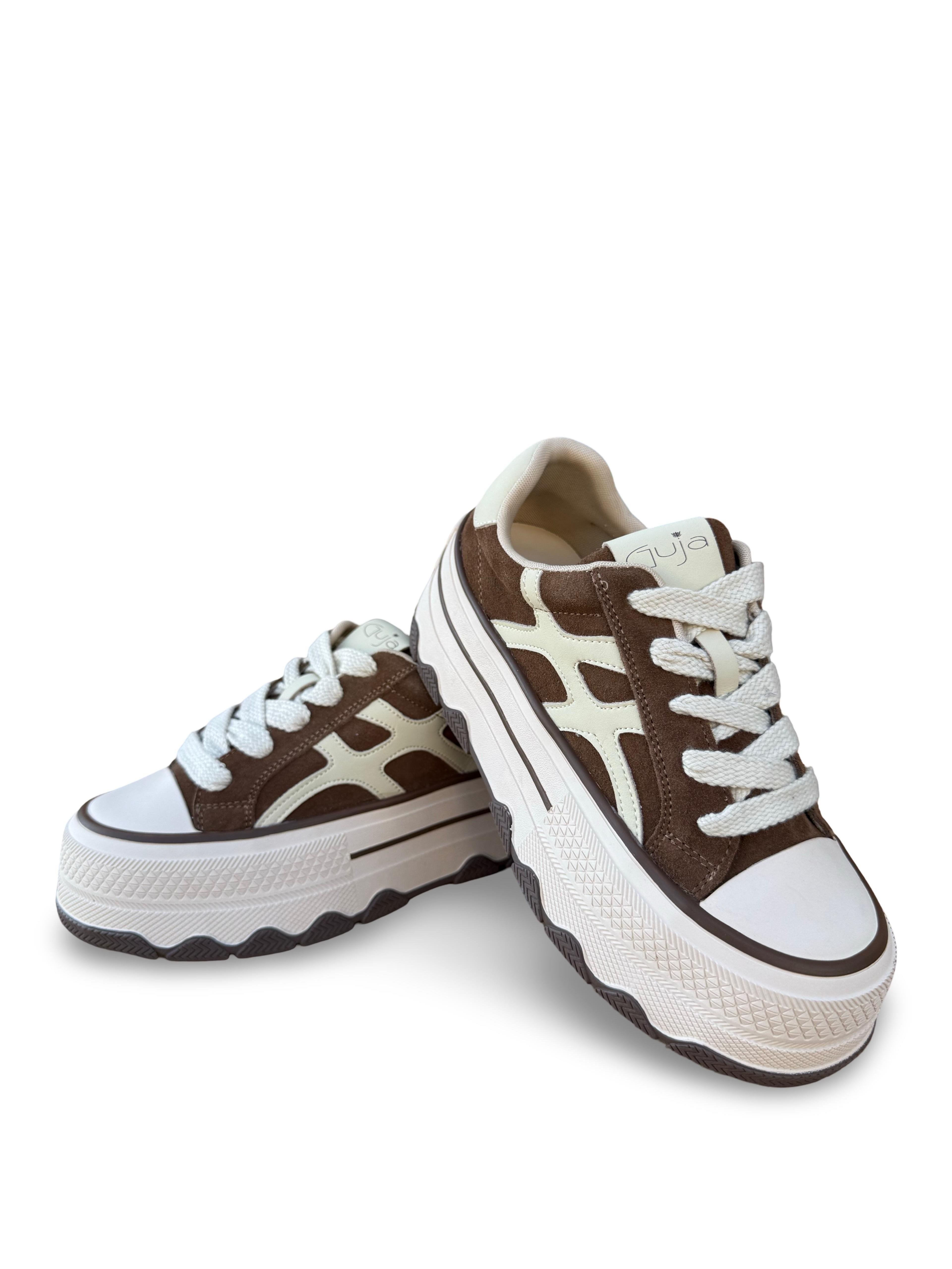 Guja 26K366 Hakiki Deri Kadın Sneaker Spor Camel