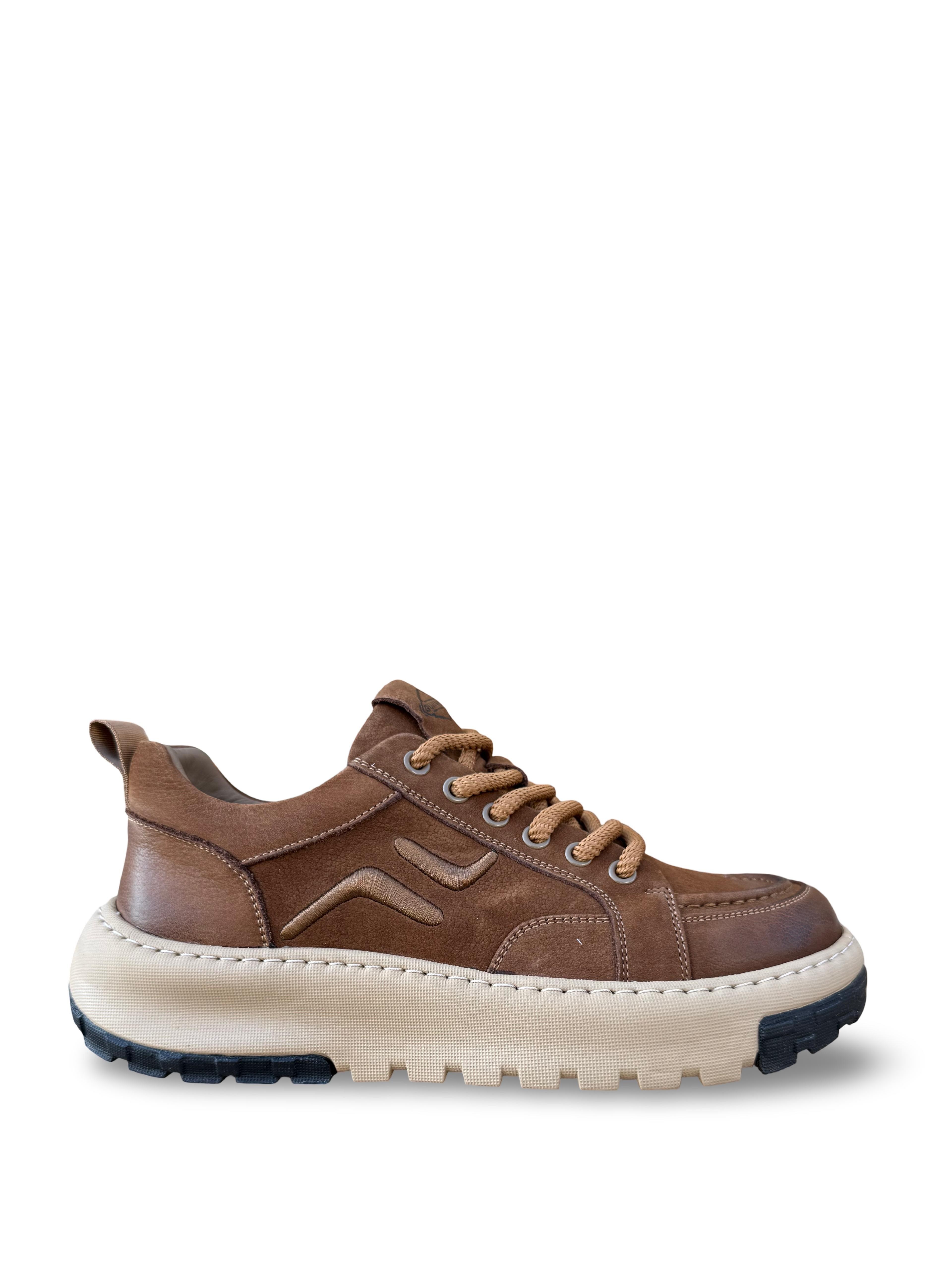 Guja 26K552 Hakiki Nubuk Deri Erkek Sneaker Spor Camel