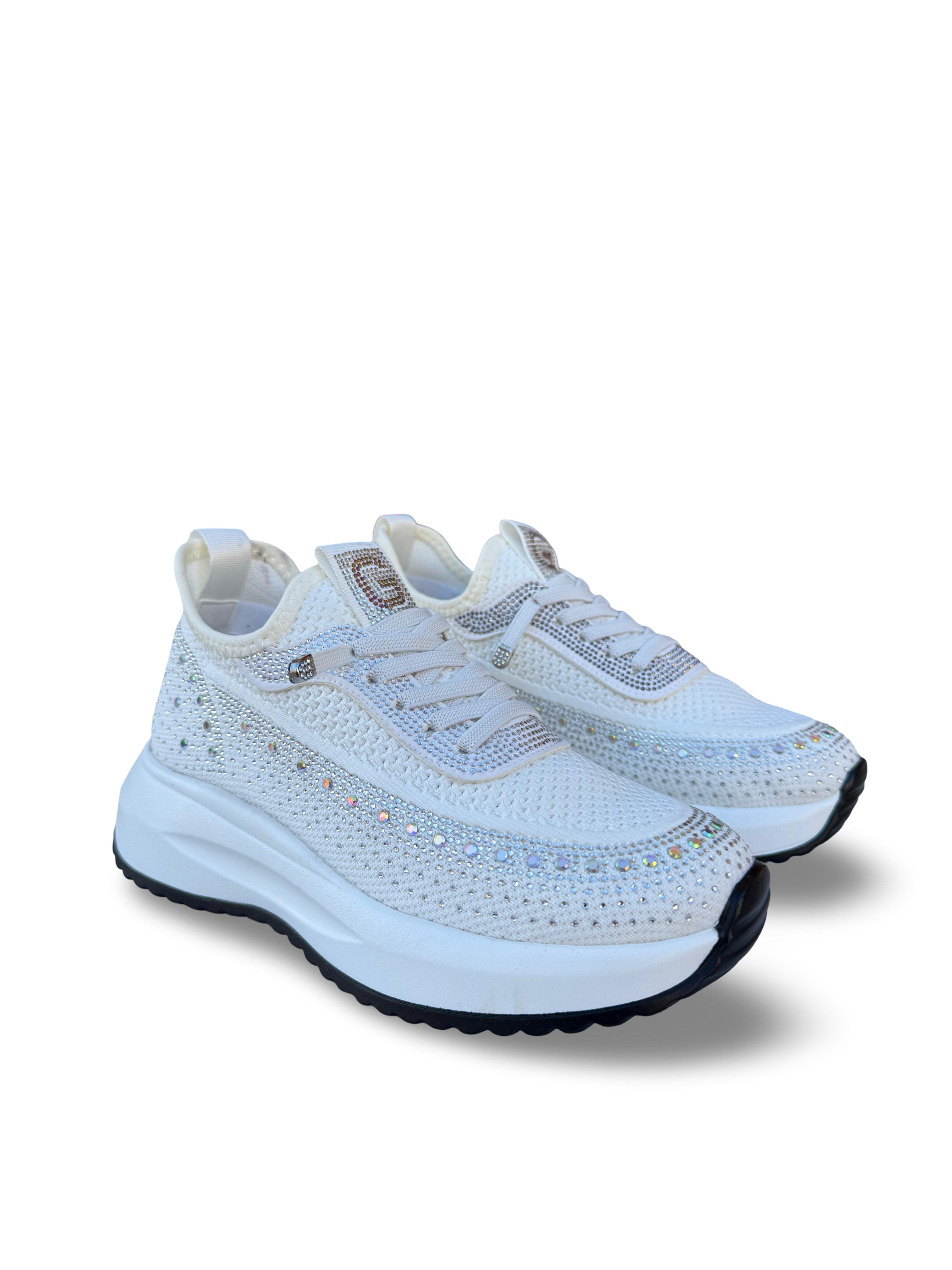 Guja Y301-3 Taşlı Kadın Spor Sneaker Beyaz