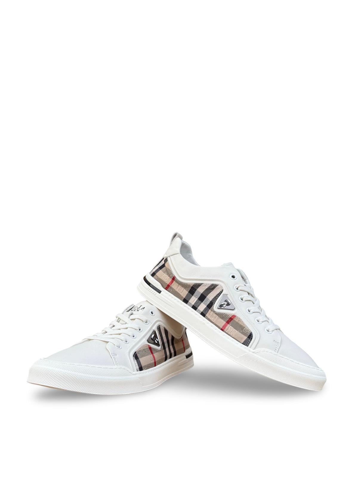Guja Y510-4 Ekose Erkek Sneaker Beyaz
