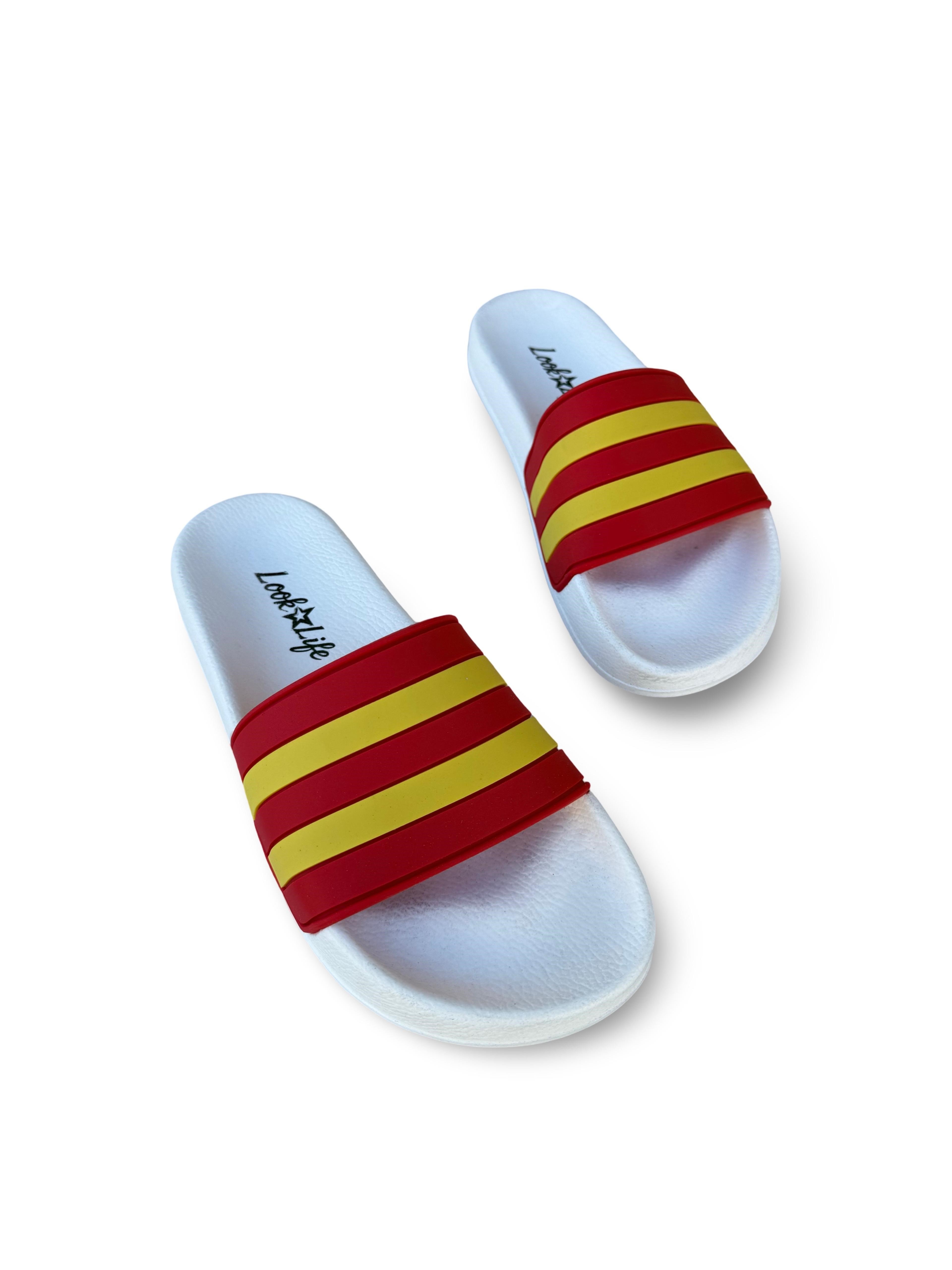 MYS S264018 Unisex Taraftar Terlik Sarı Kırmızı