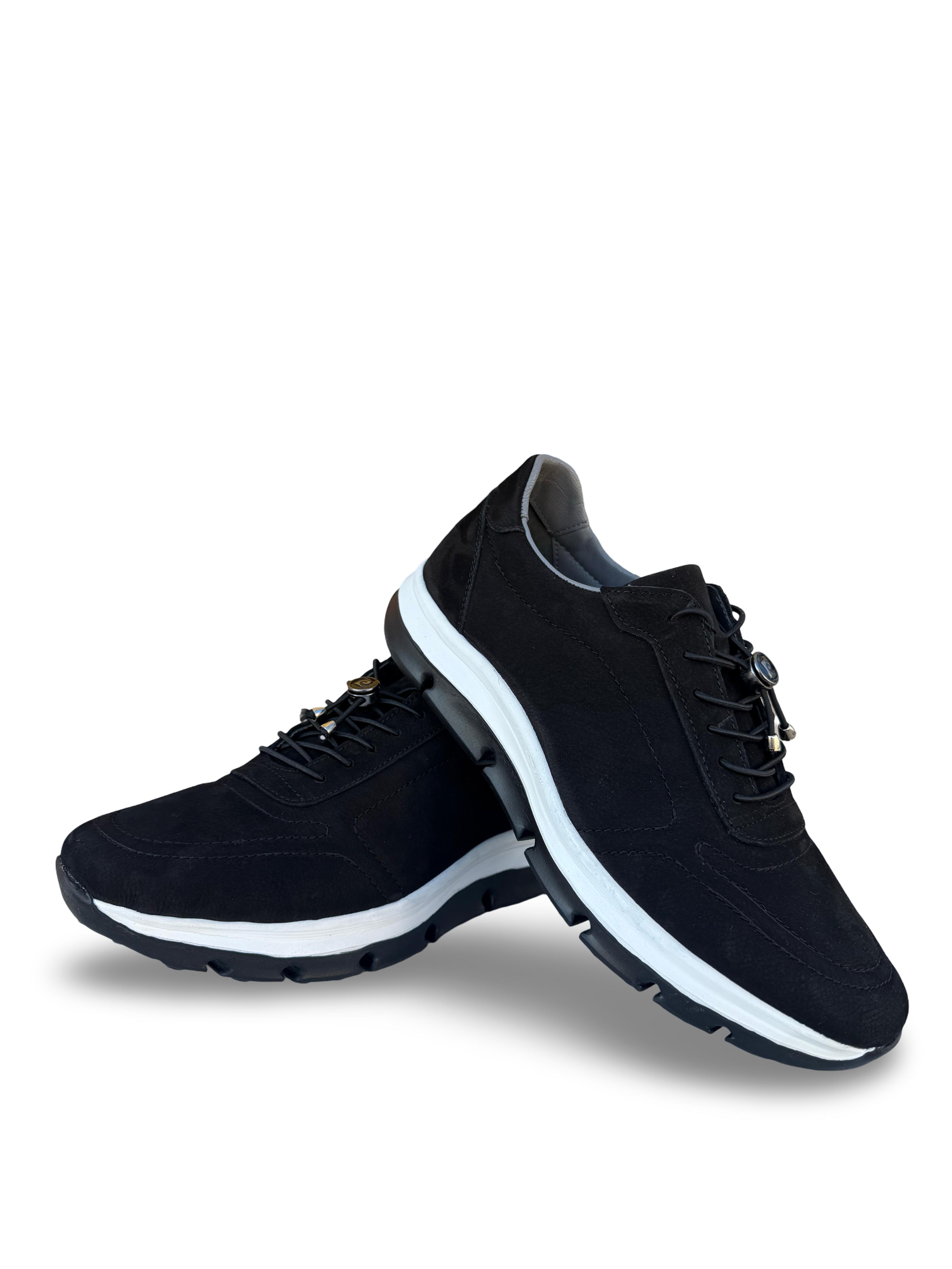 P.Cardin 43255 Hakiki Deri Erkek Comfort Taban Casual Siyah Nubuk