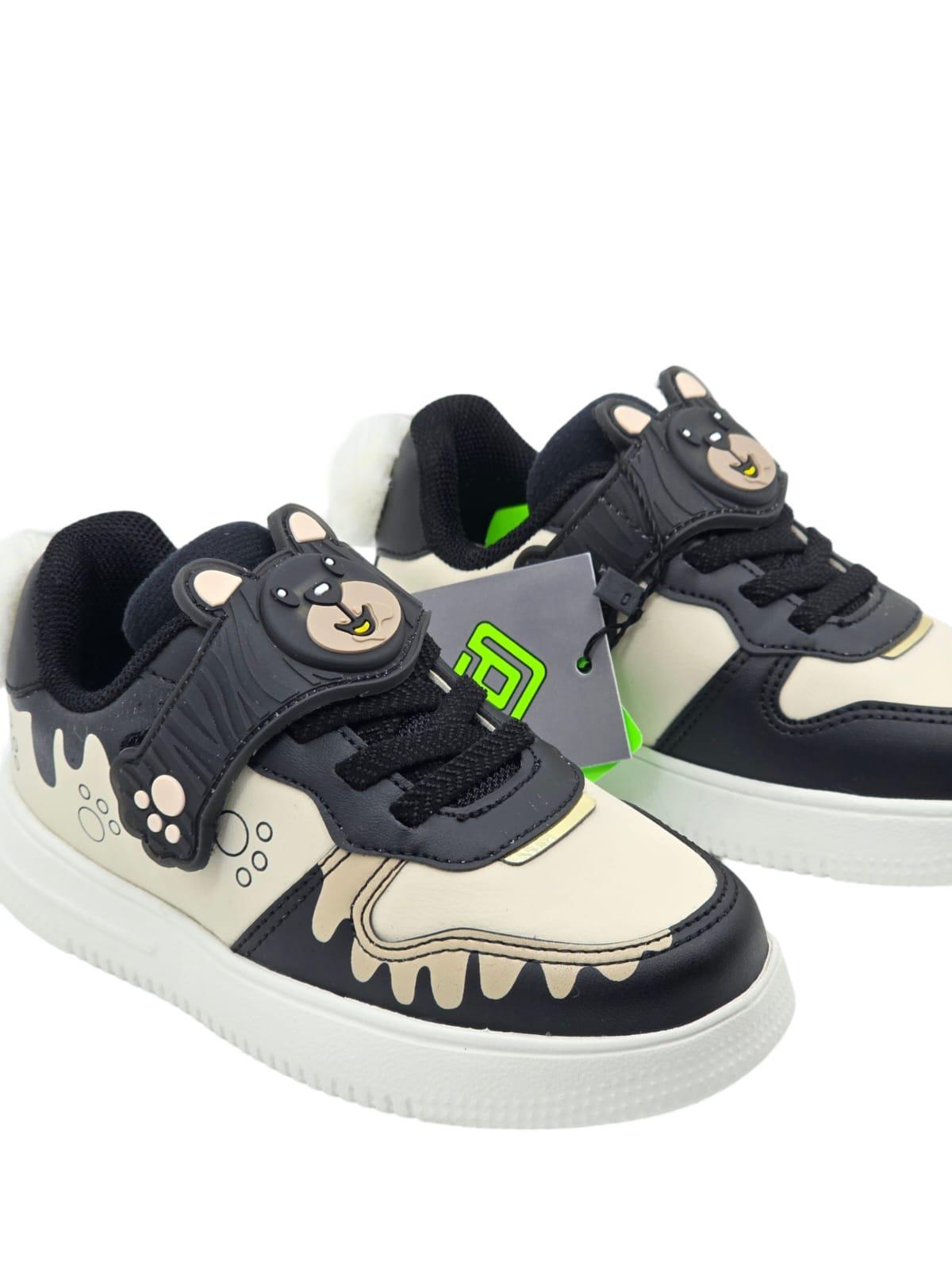 Pepino 1722Ptk Çocuk Cırtlı Sneaker Siyah Krem