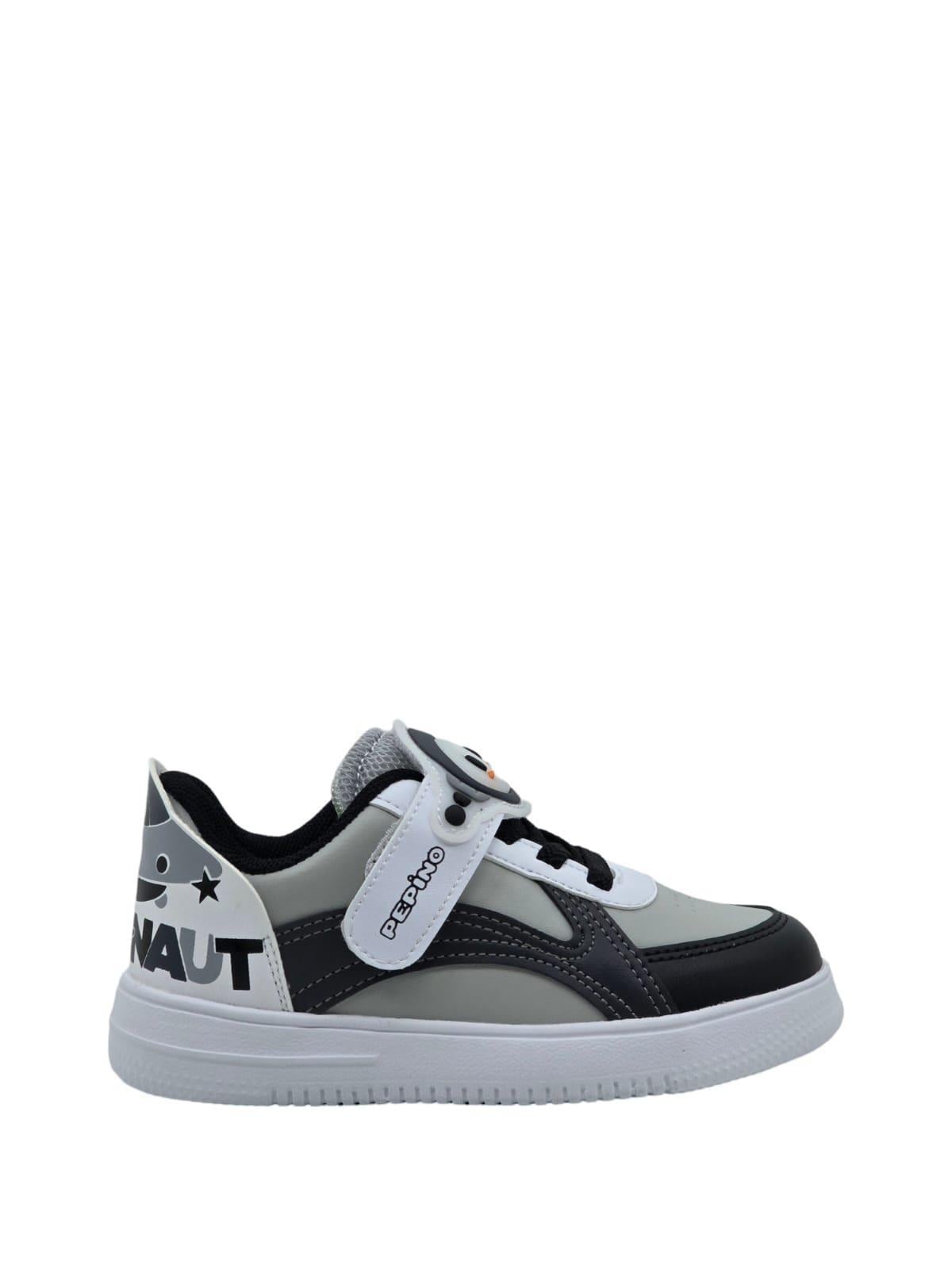 Pepino 1723Ptk Çocuk Cırtlı Sneaker Gri Siyah