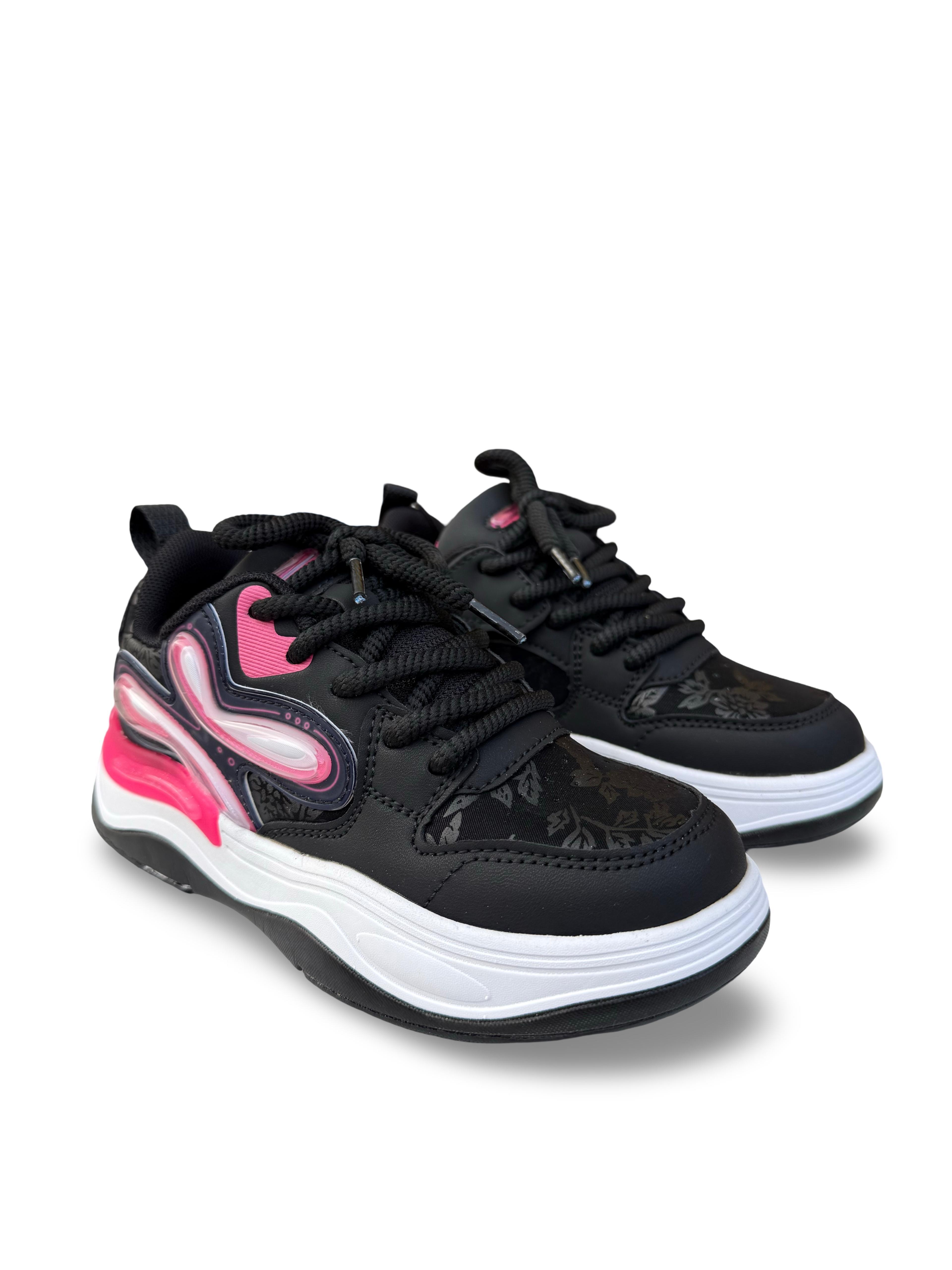 Pepino 1990Flt Çocuk Spor Sneaker Siyah Fuşya