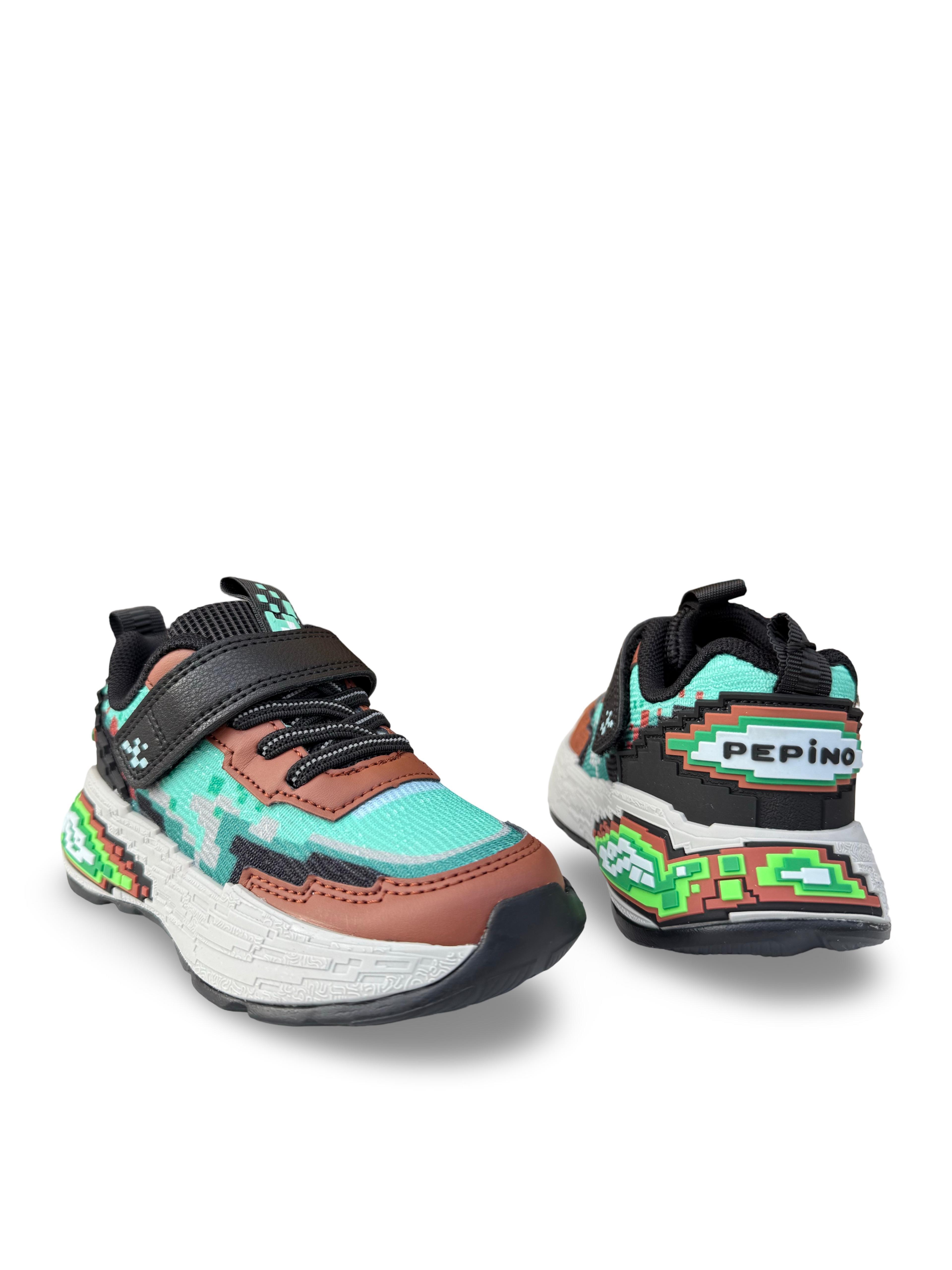 Pepino 2216Flt Çocuk Rahat Sneaker Kahve Siyah