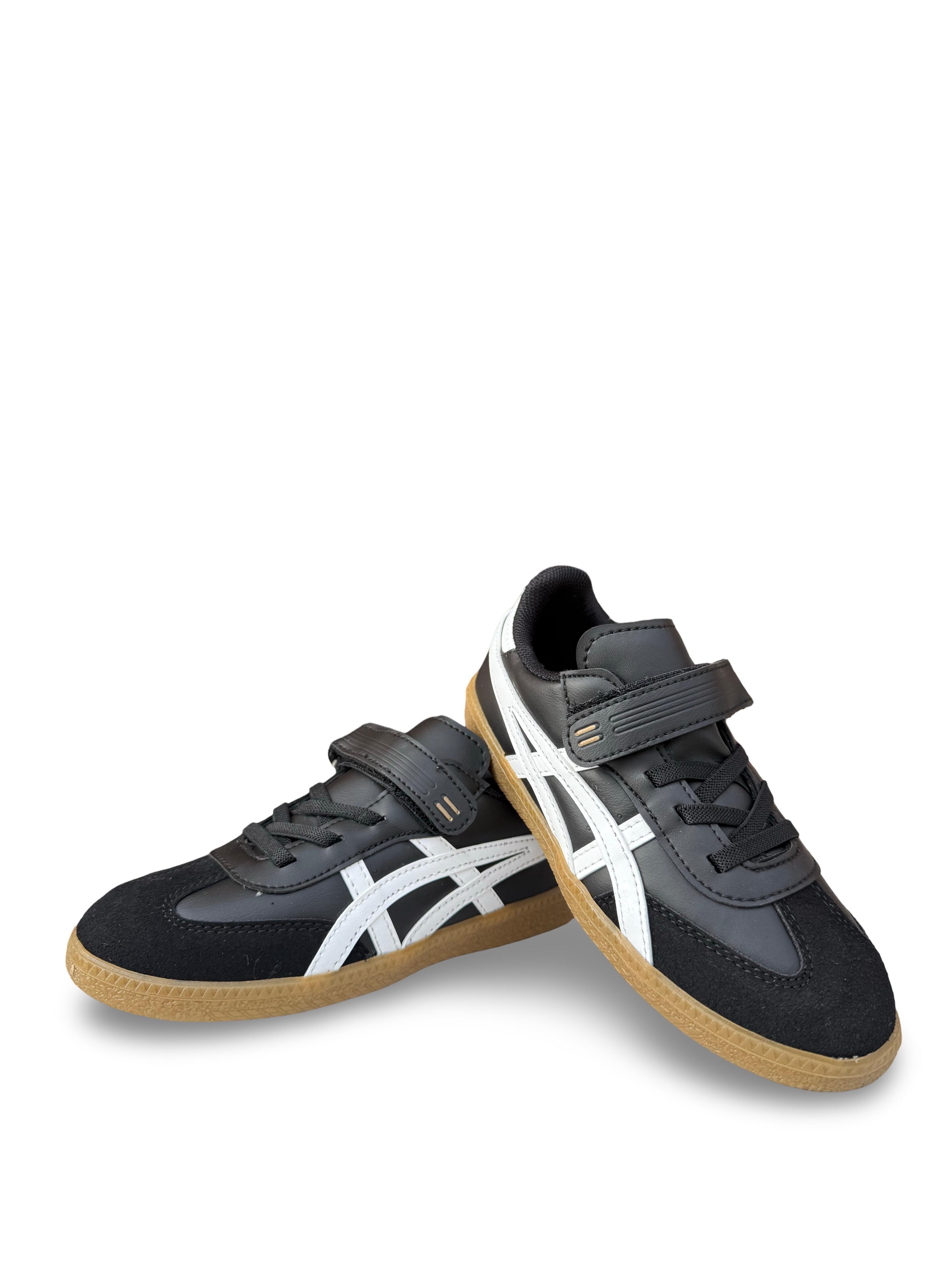 Tayger F6040 Cırtlı Çocuk Spor Sneaker Siyah Beyaz