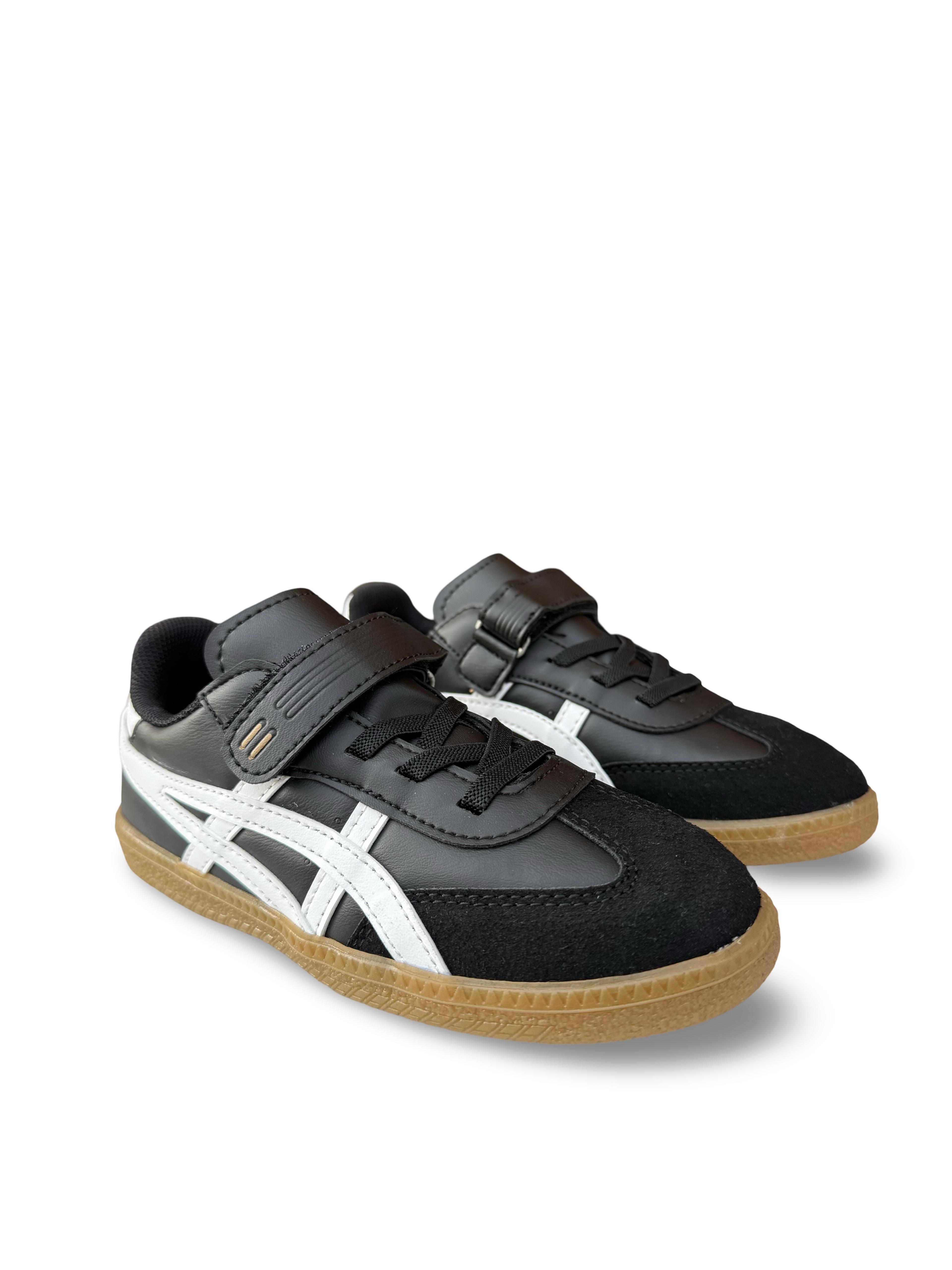 Tayger F6040 Cırtlı Çocuk Spor Sneaker Siyah Beyaz