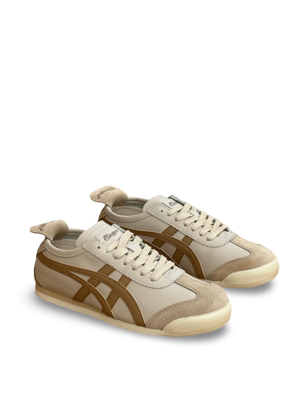 Tayger Z-3232 Hakiki Deri Kadın Spor Sneaker Bej Kahve