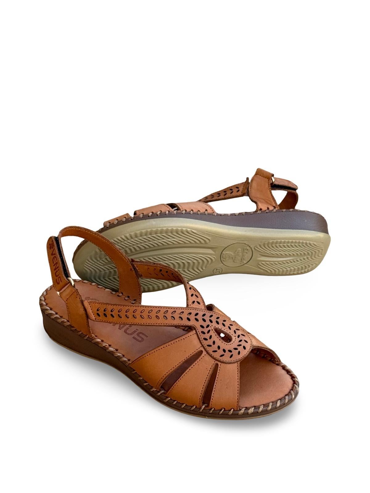 Venüs 2313711Y Hakiki Deri Comfort Taban Kadın Sandalet Taba