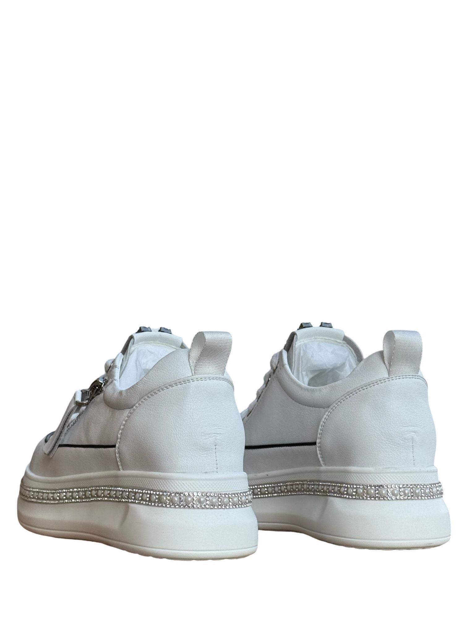 Yalınayak 25Y423-4 Taş Detaylı Kadın Eva Taban Sneaker Beyaz