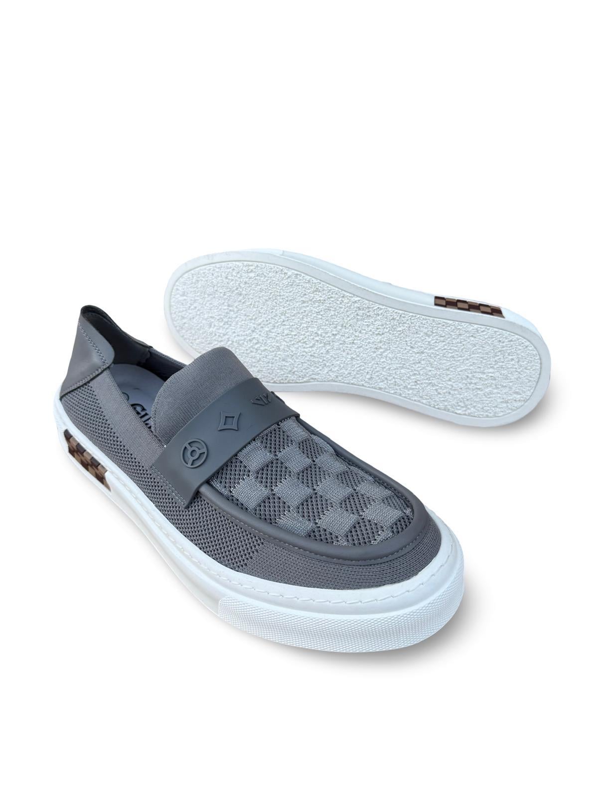 Yalınayak 25Y501-7 Erkek Keten Loafer Gri