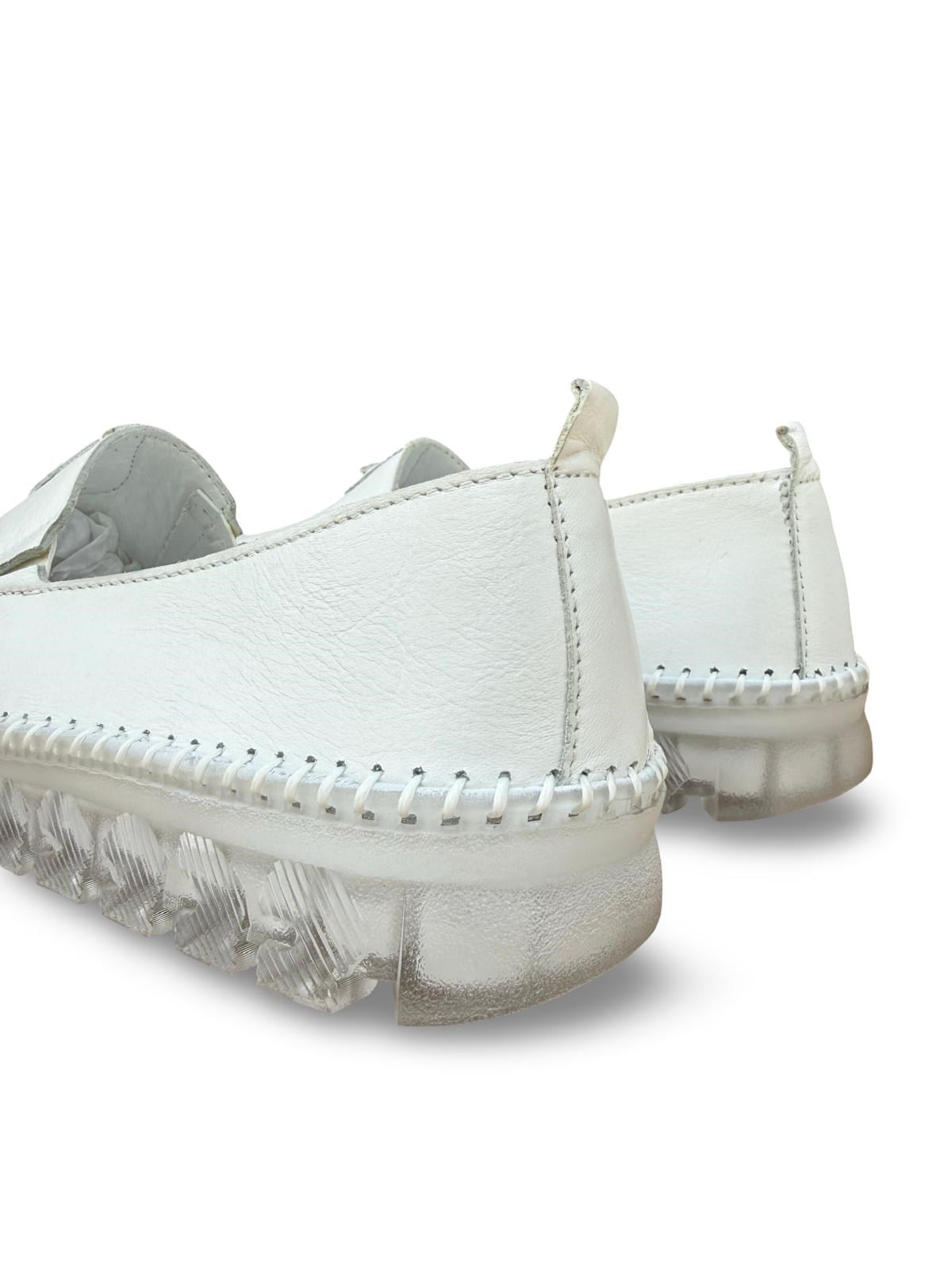 Yalınayak Bdr223 Hakiki Deri Comfort Taban Kadın Casual Ayakkabı Beyaz