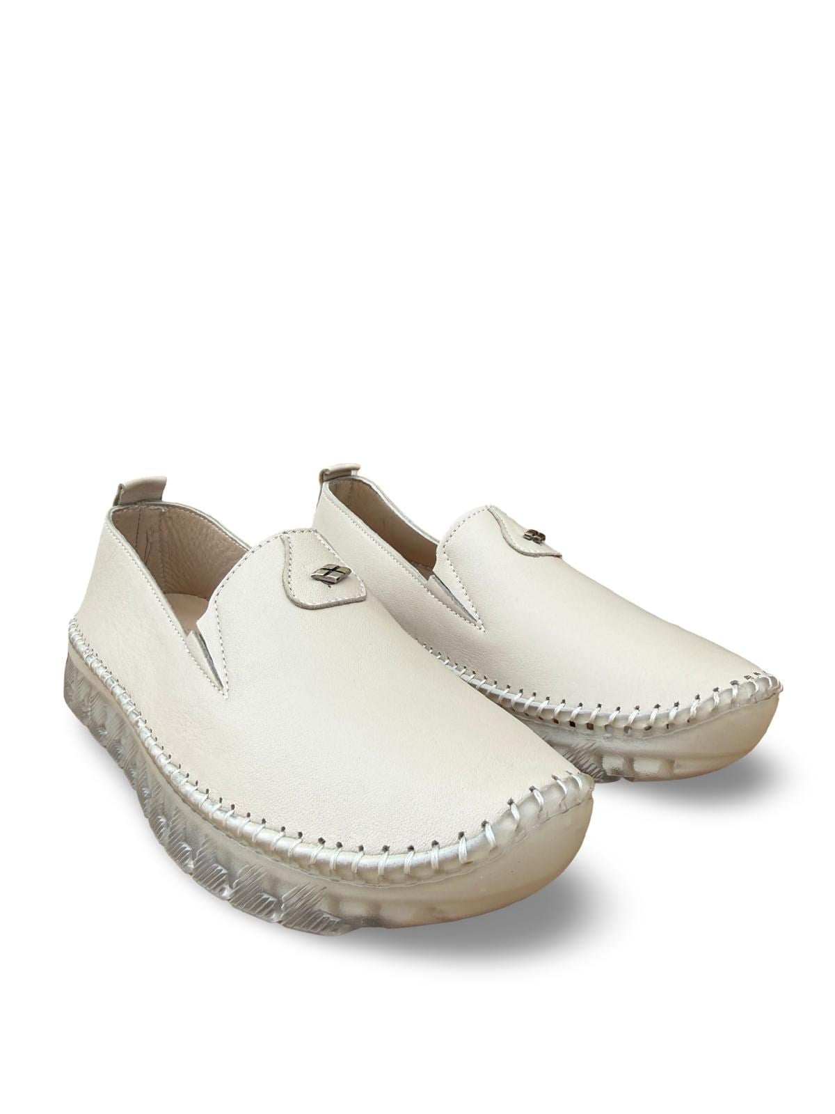 Yalınayak Bdr223 Hakiki Deri Comfort Taban Kadın Casual Ayakkabı Bej