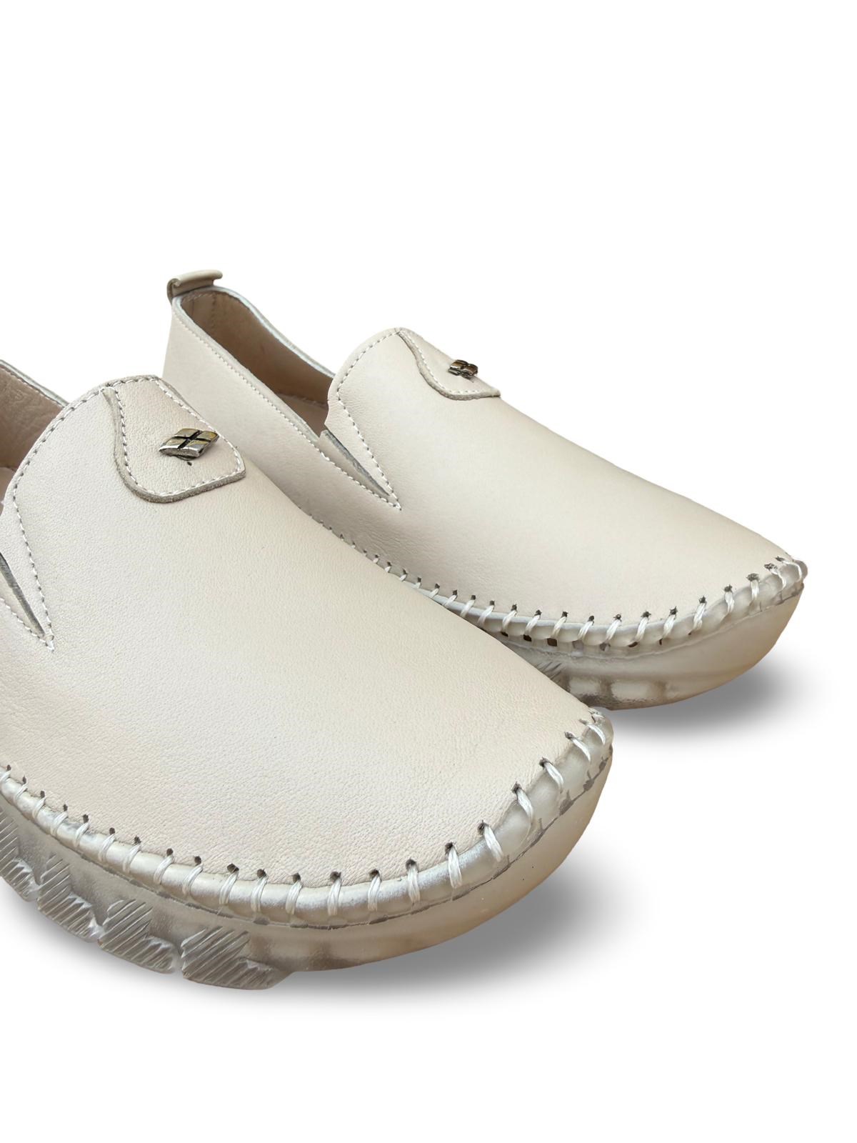 Yalınayak Bdr223 Hakiki Deri Comfort Taban Kadın Casual Ayakkabı Bej
