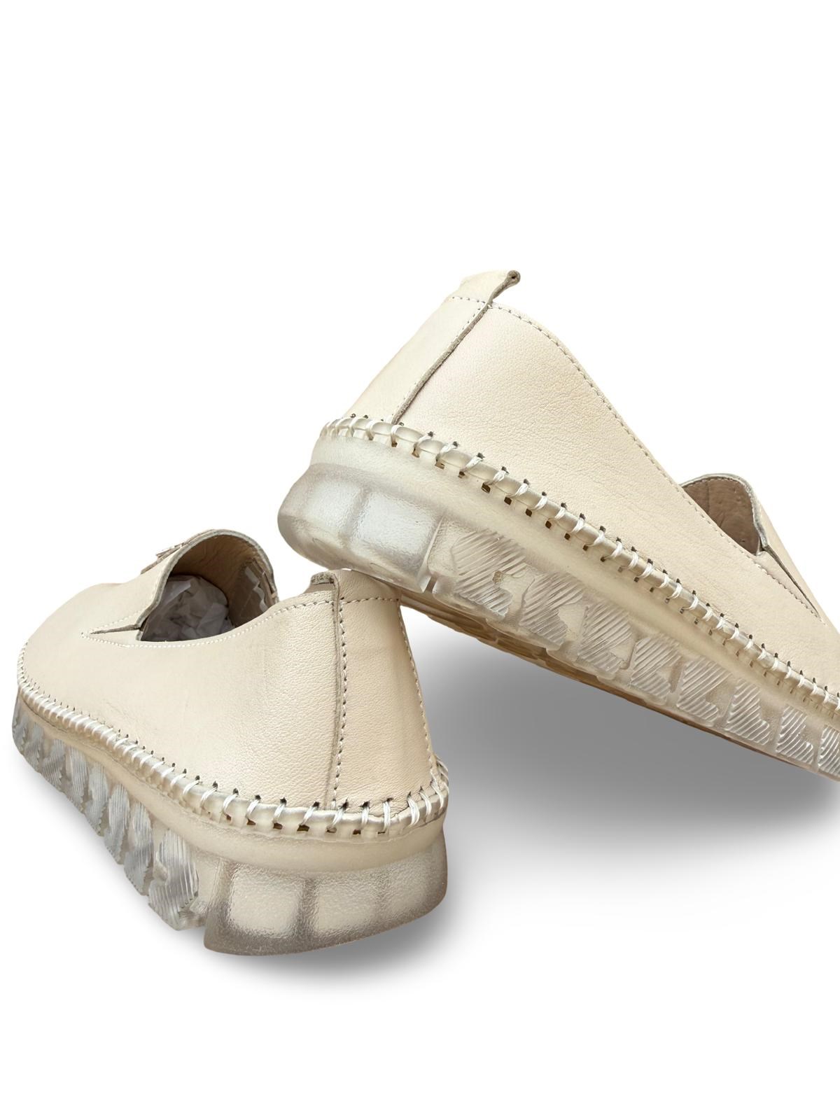 Yalınayak Bdr223 Hakiki Deri Comfort Taban Kadın Casual Ayakkabı Bej