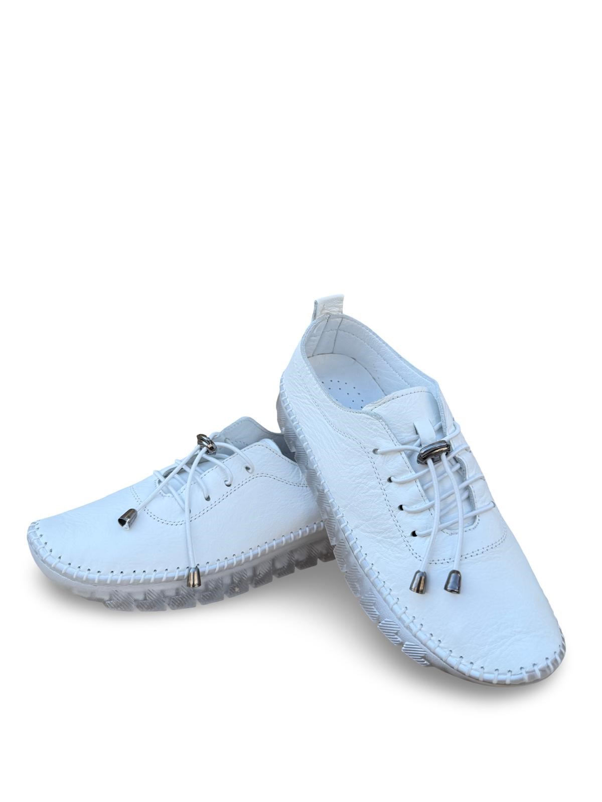 Yalınayak Bdr224 Hakiki Deri Comfort Taban Kadın Casual Ayakkabı Beyaz