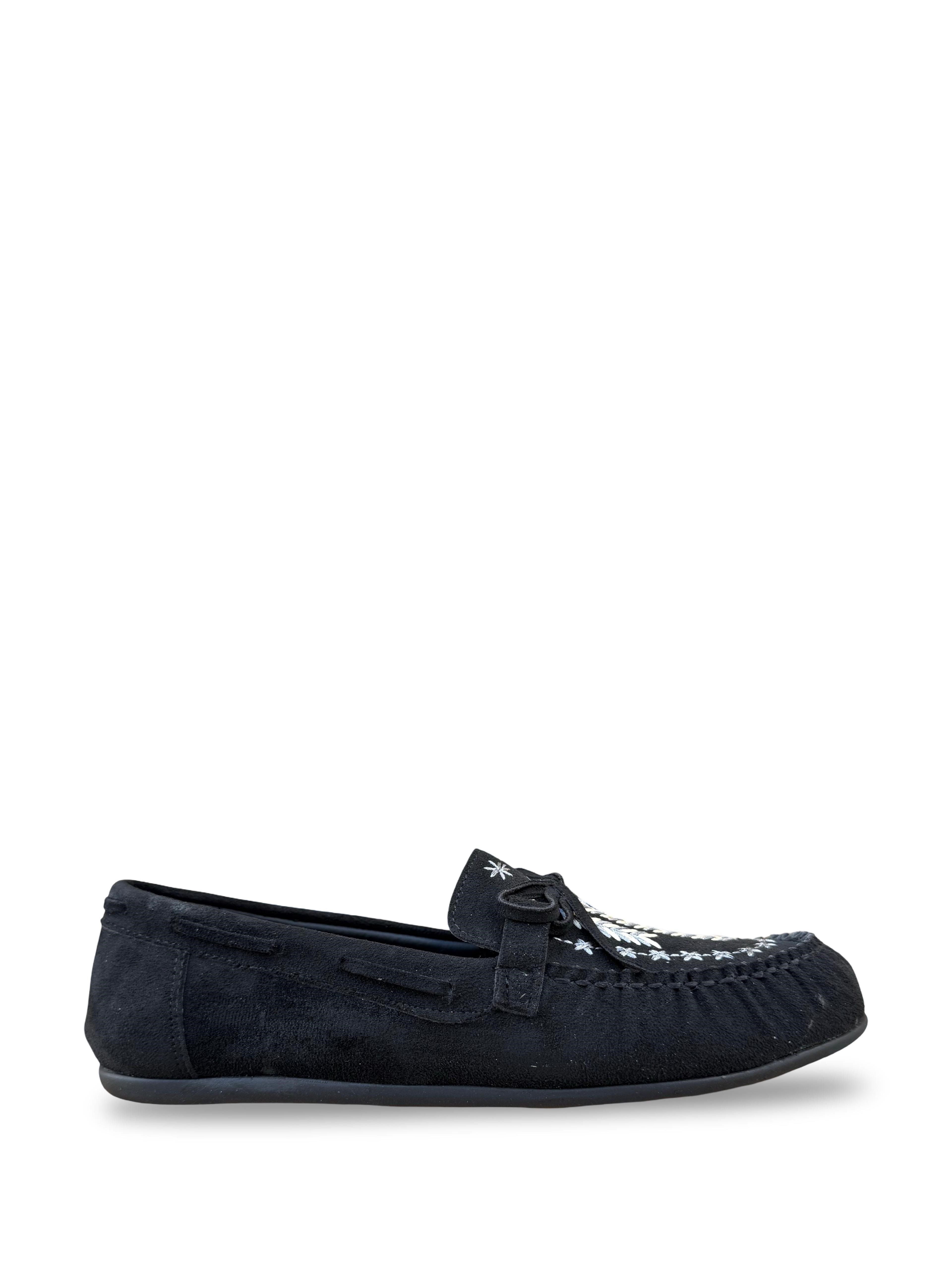 Yalınayak Bdr850 Kadın Loafer Günlük Ayakkabı Siyah Süet